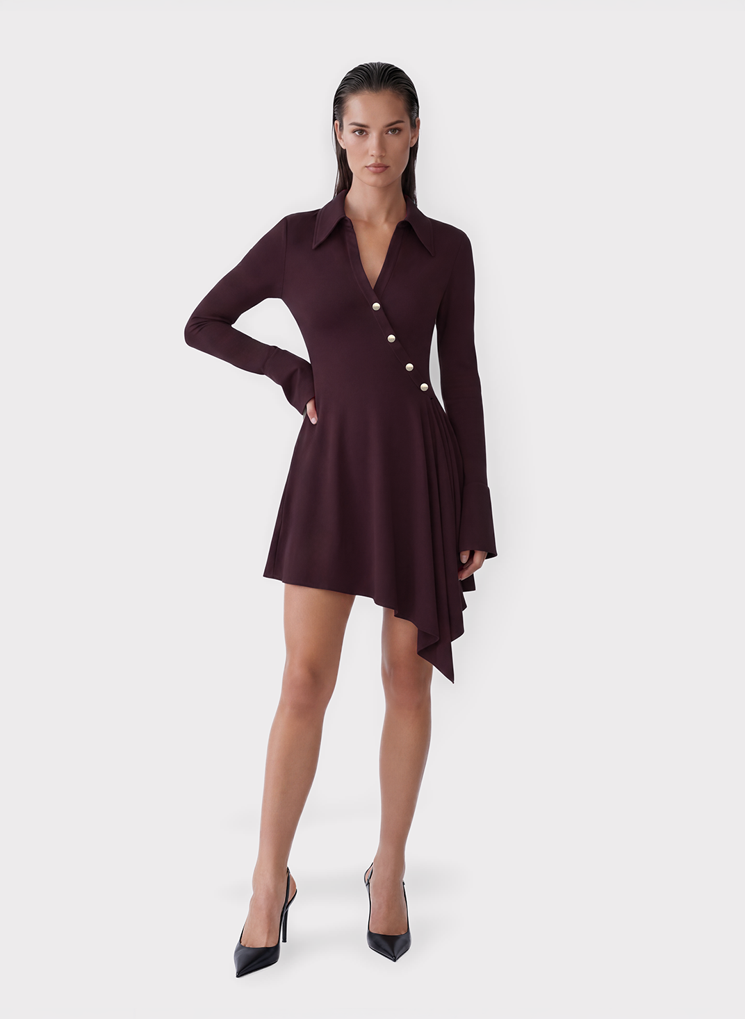 Metal Button Polo Dress