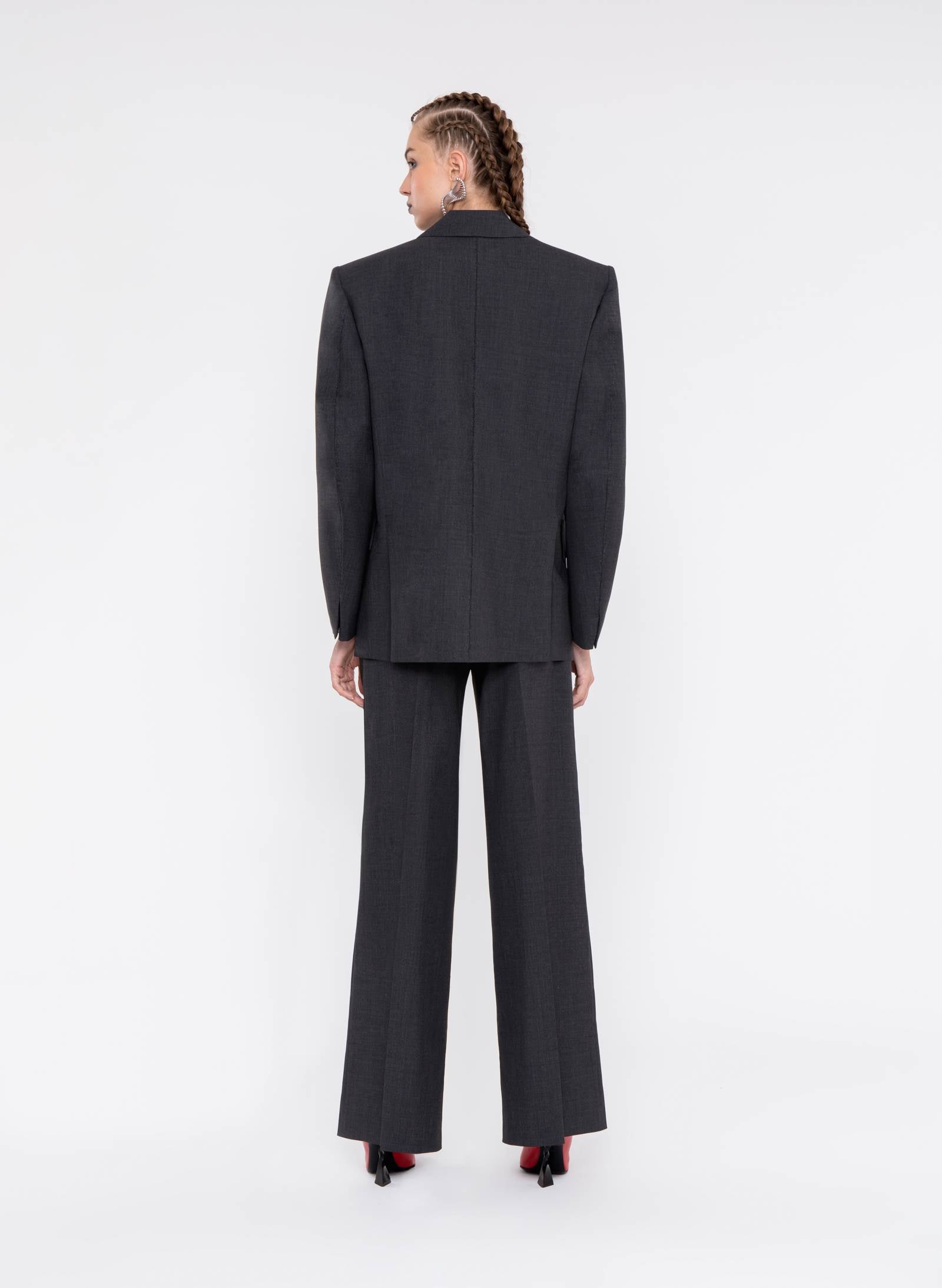 Byblos Cool Wool Blazer in anthracite - side view