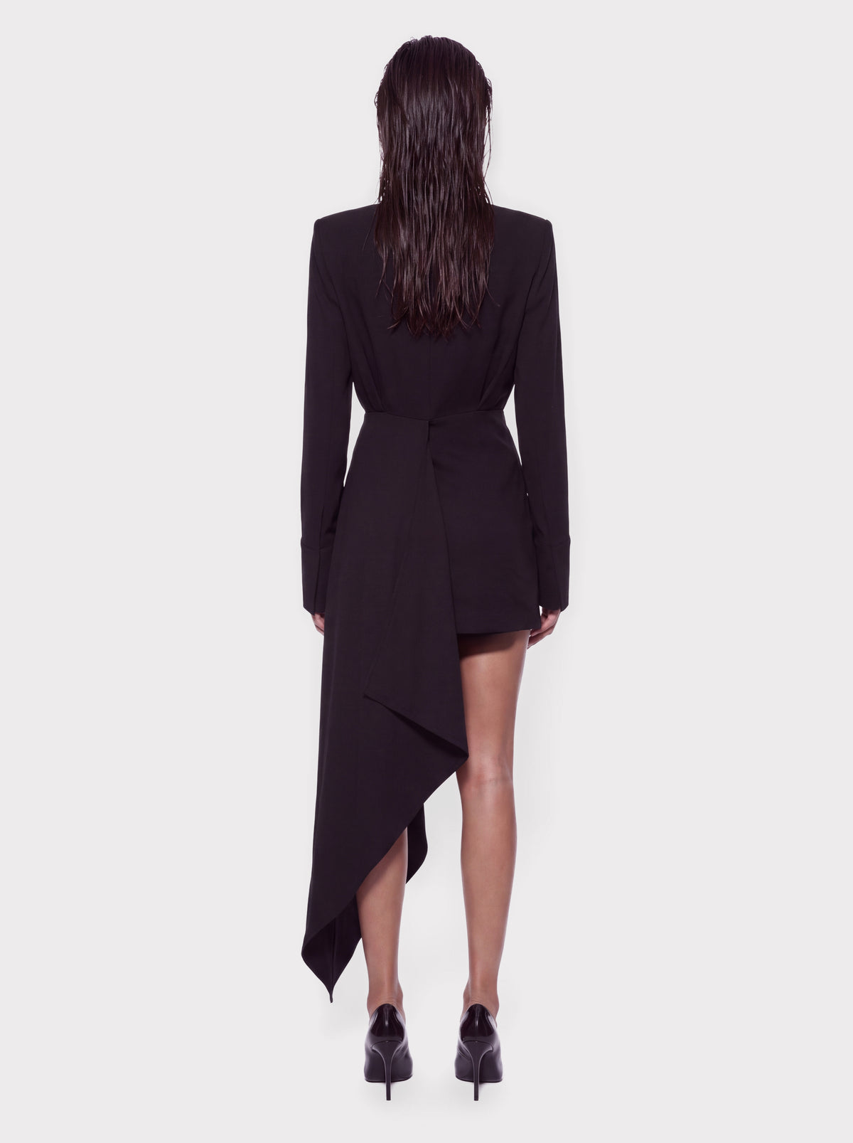 Zip Front Draped Shirt Dress