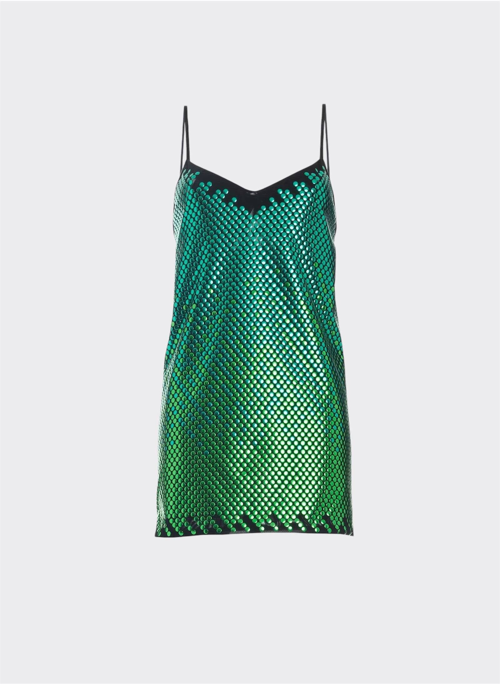 Green Studs Mini Dress