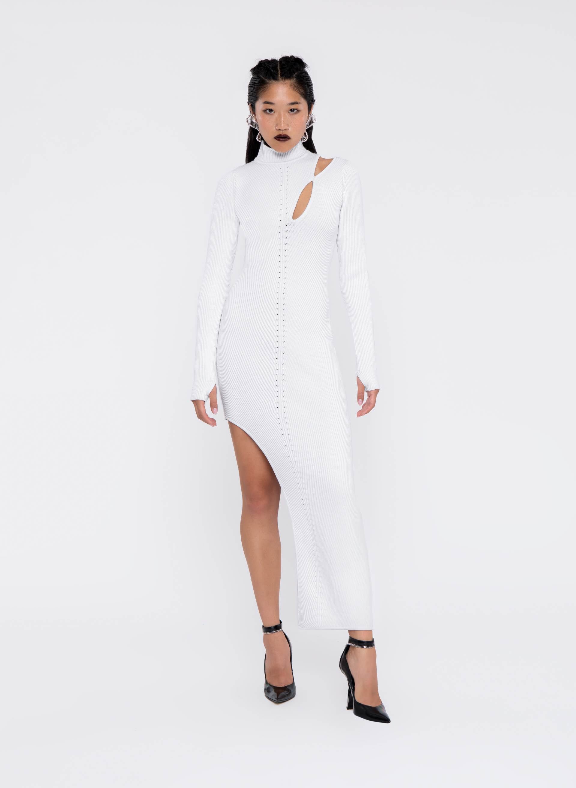 Diagonal "DNA" Long Dress