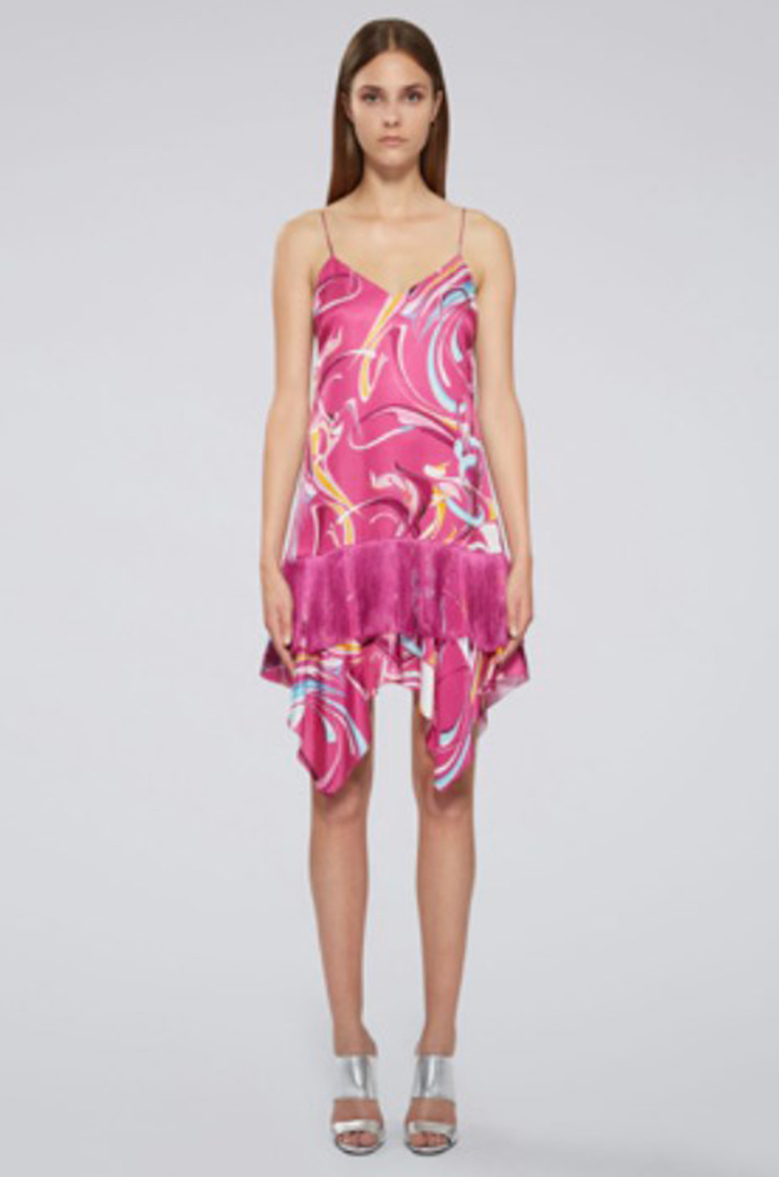 Cyber Flower Satin Mini Dress