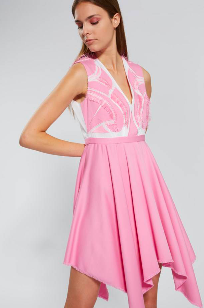 Embroidered Asymmetric Dress