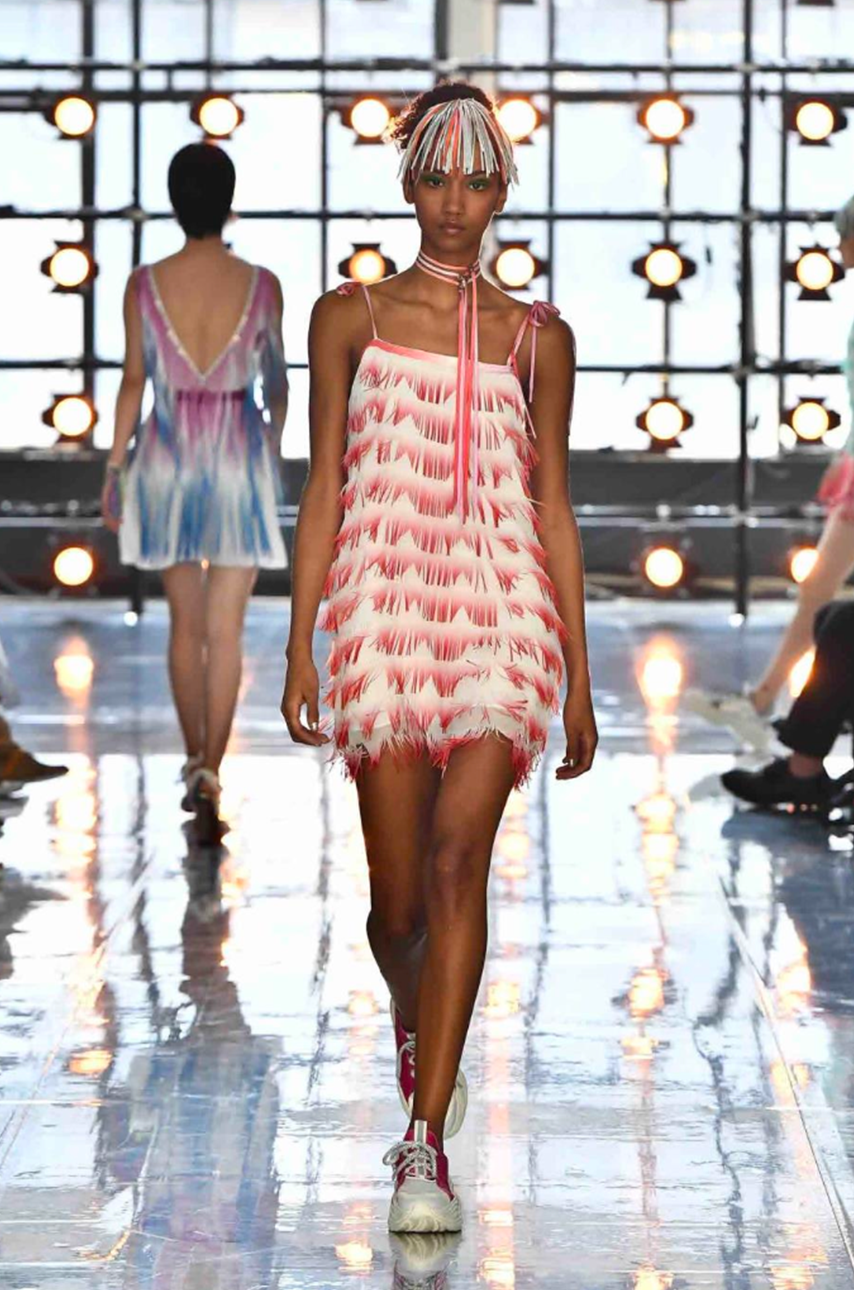 Hexagon Laser Fringe Mini Dress