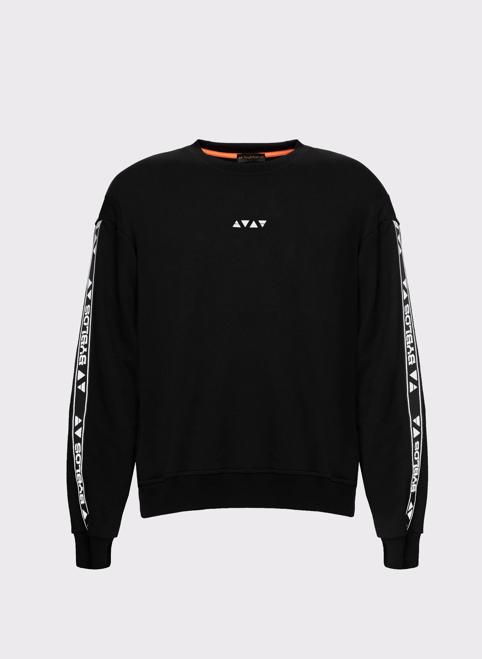 Byblos Logo Track Crewneck Jumper in black - front view