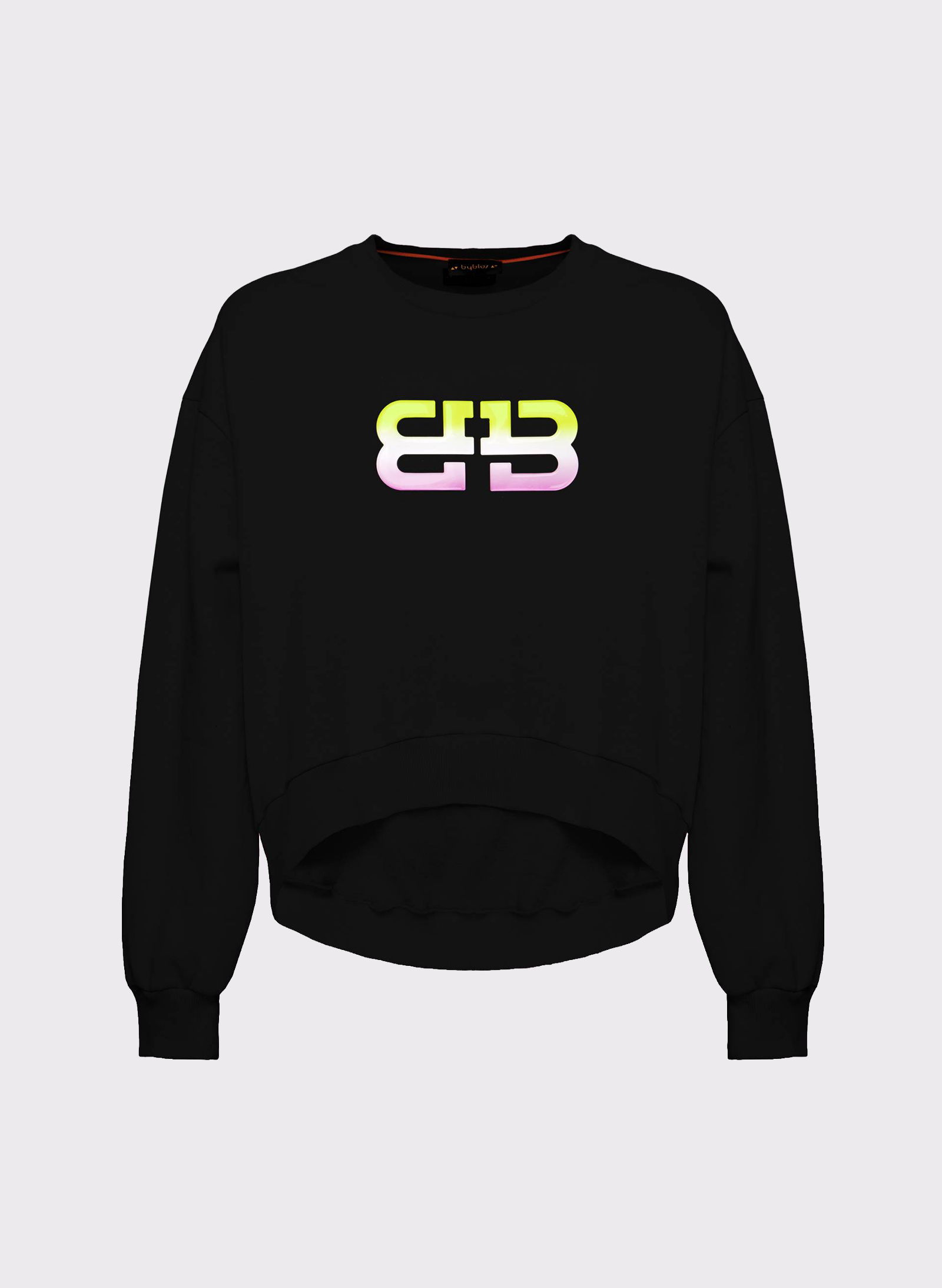 Byblos Monogram Crop Jumper in black - back view