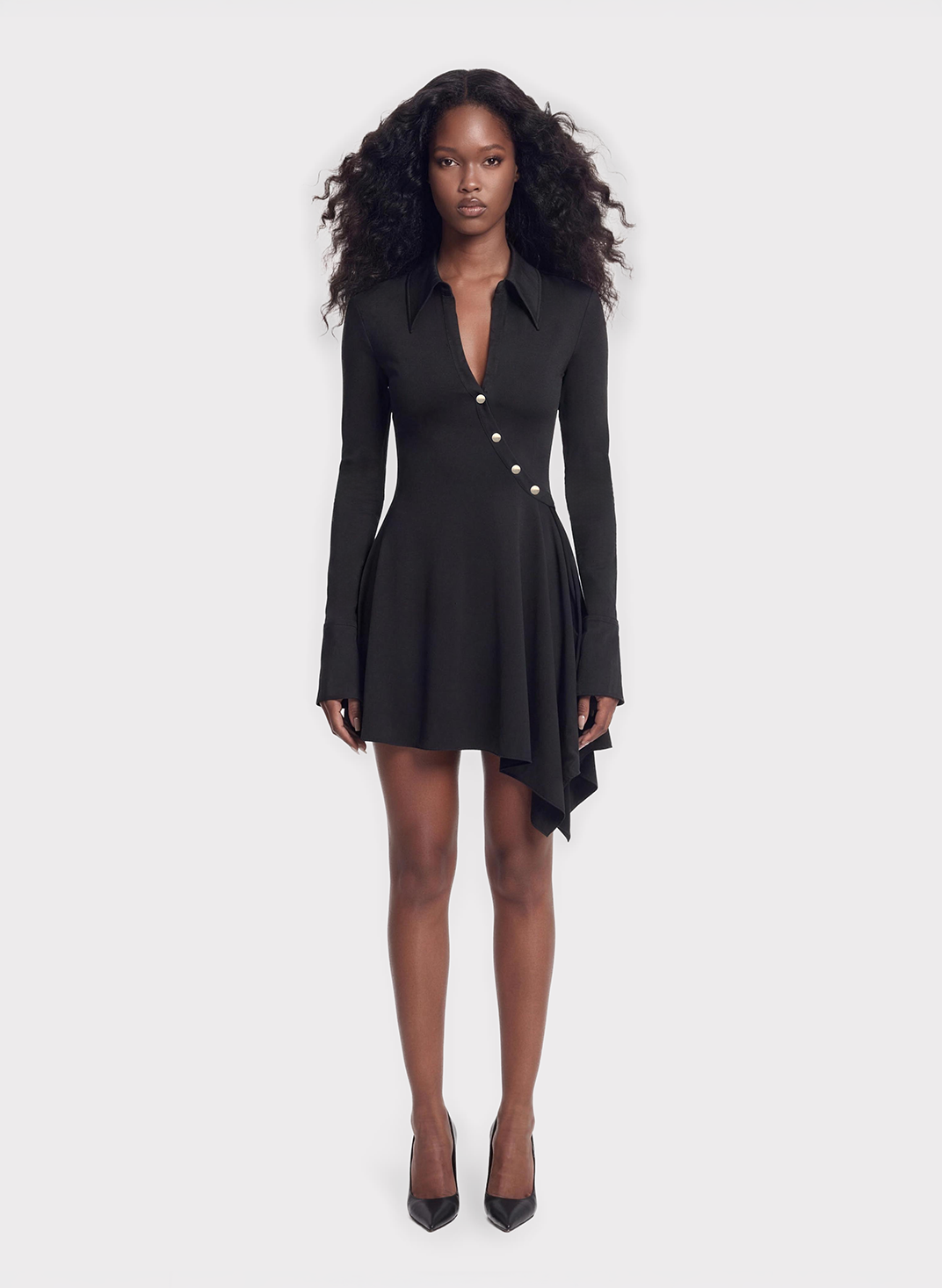 Metal Button Polo Dress