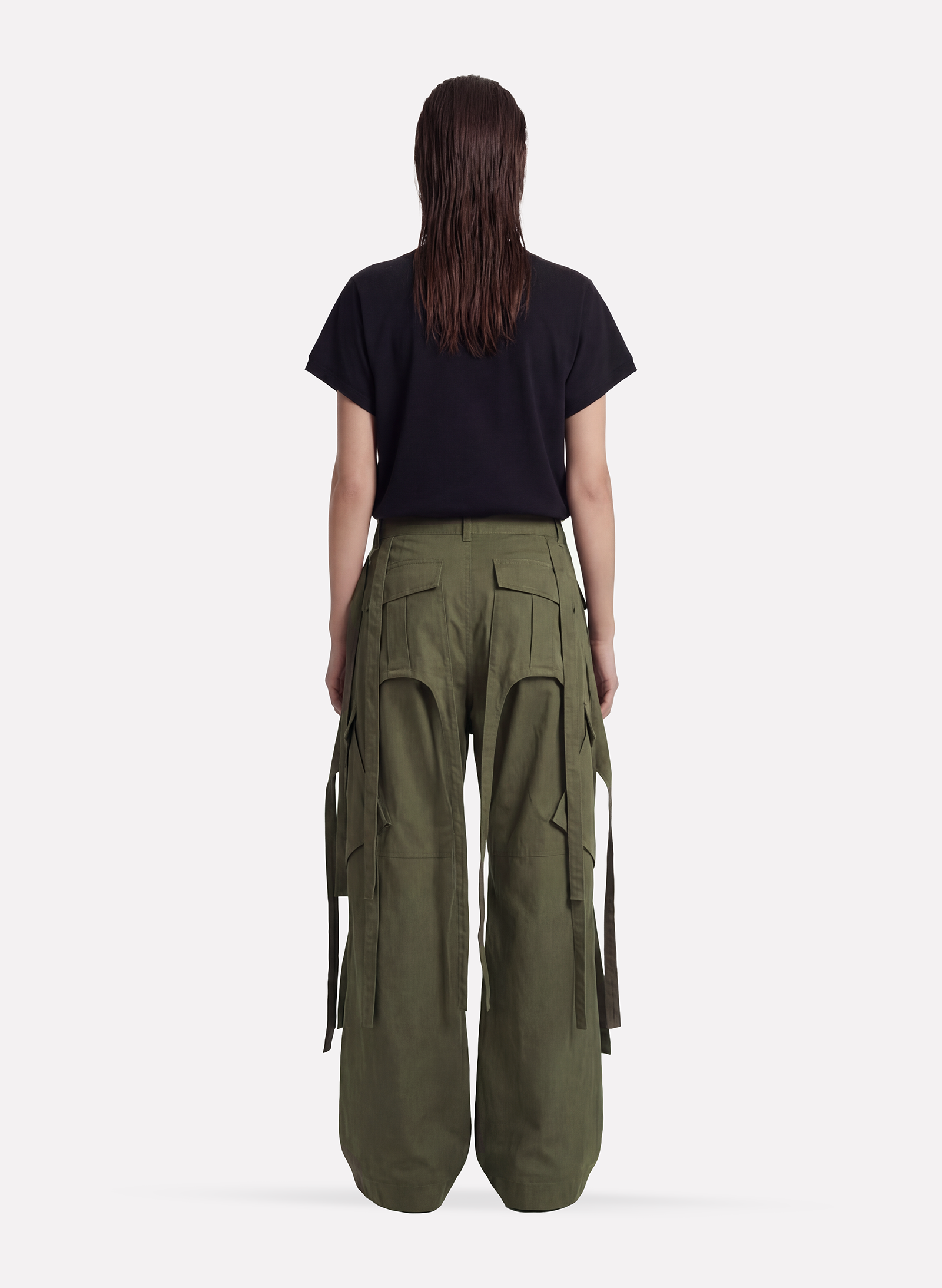 Byblos Multi Pocket Cargo Pants in khaki - detail view