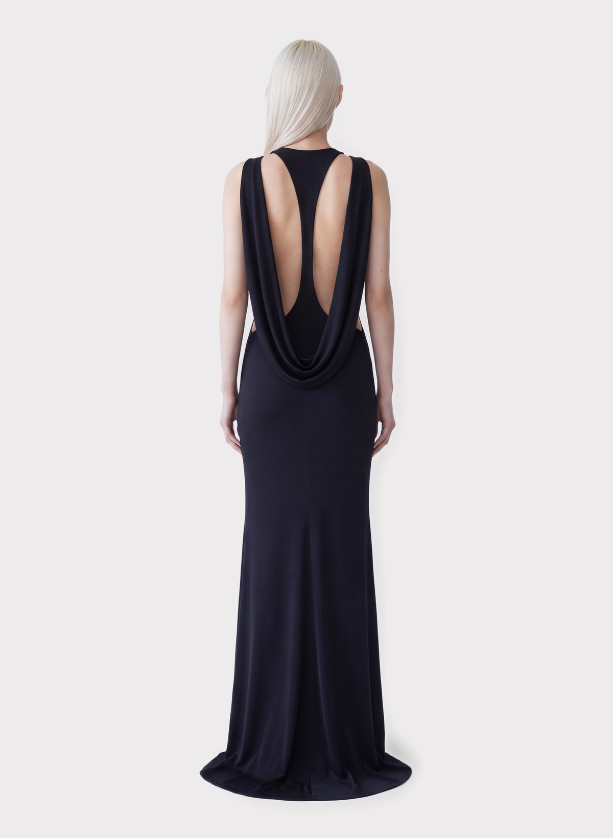Abito Lungo con Cut-out e Strass