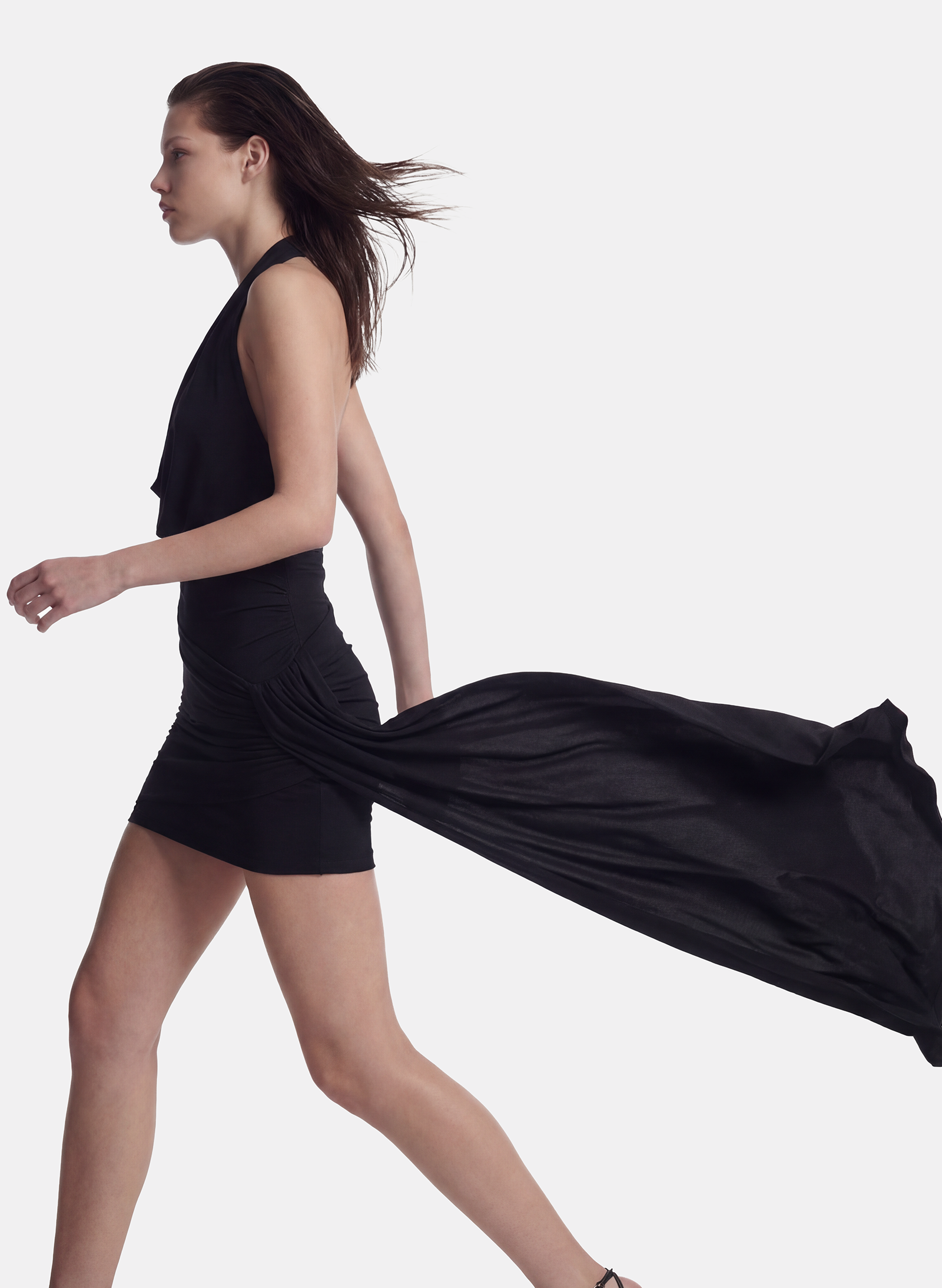 Byblos Liquid Dress in black - side view