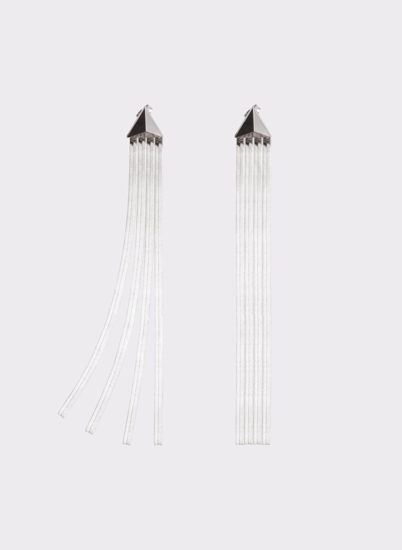 Byblos Metal Fringes Drop Earrings in silver - front view