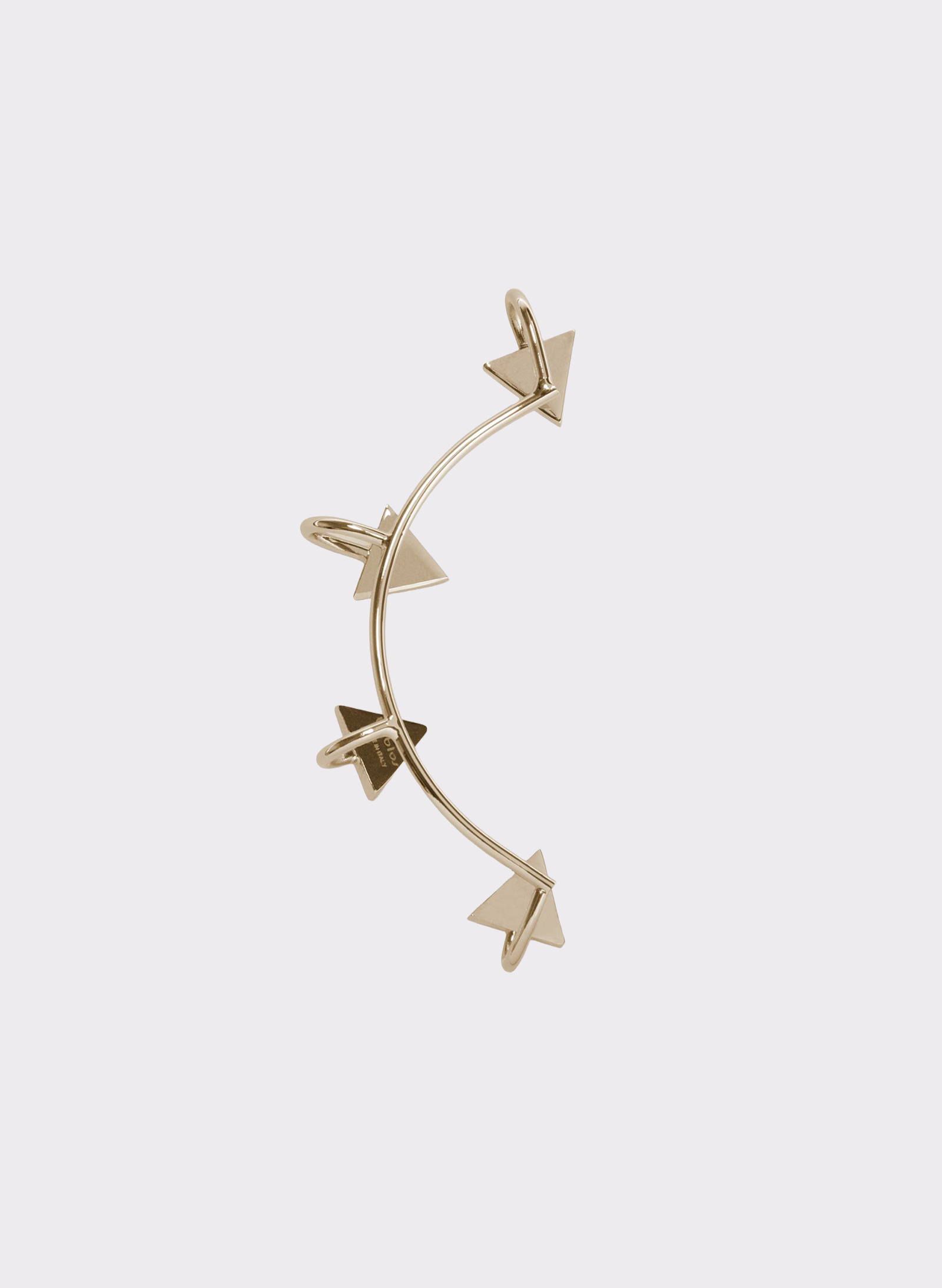 Byblos Triangles Ear Cuff in gold - front view