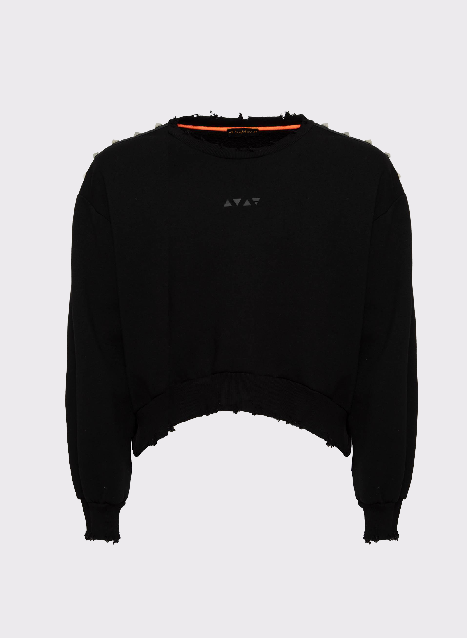 Byblos Studded Crewneck Jumper in black - front view