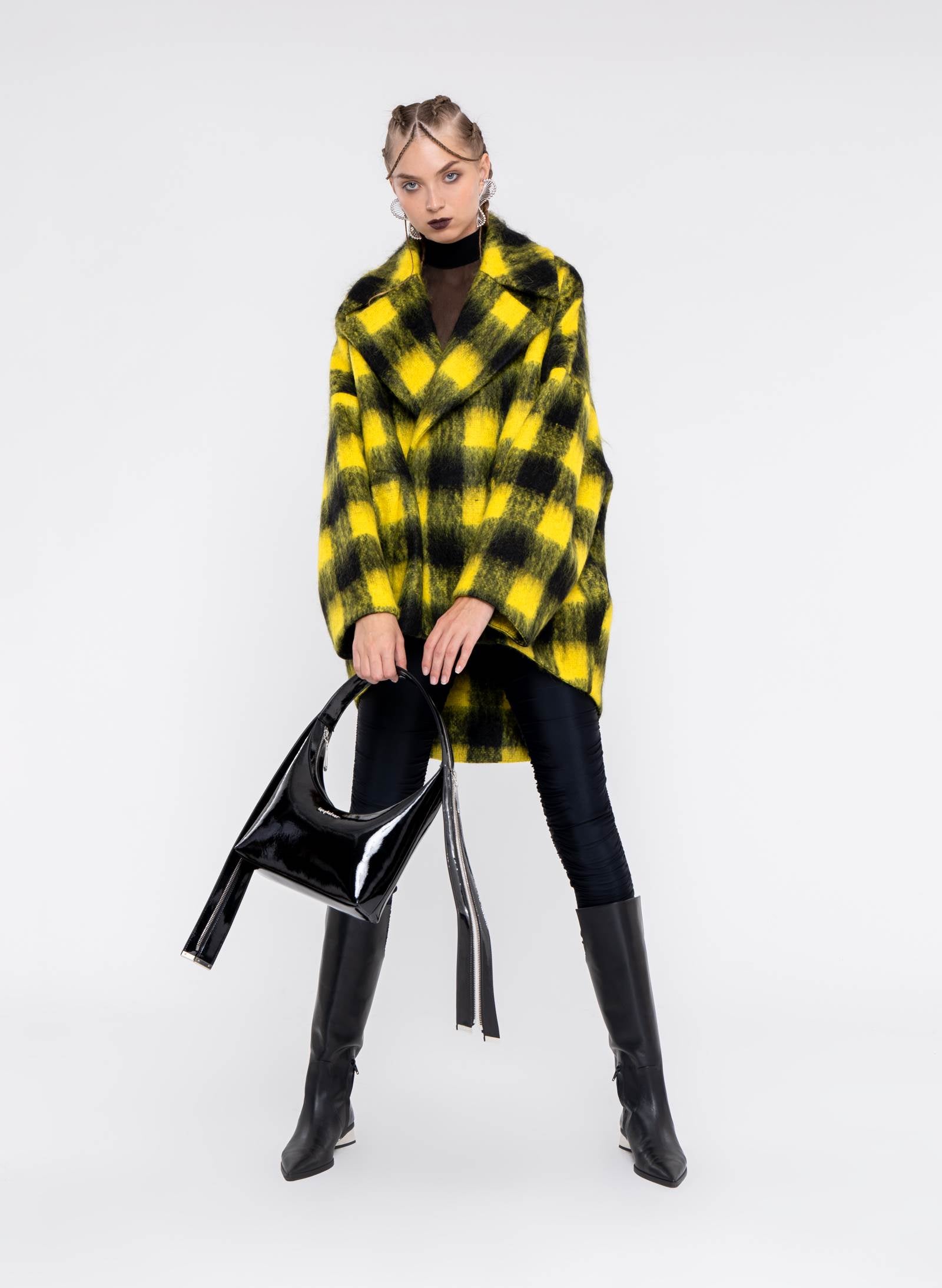 Caban ovale a quadri