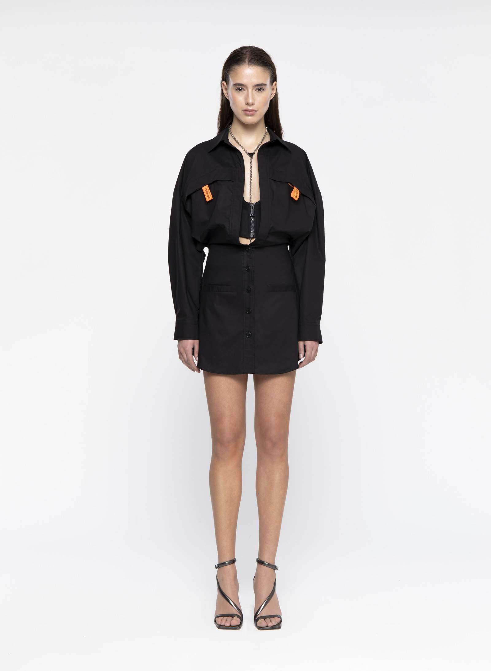 BUSTIER SHIRT DRESS