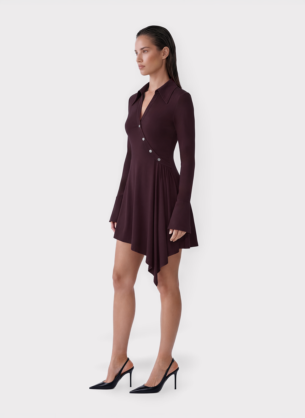 Metal Button Polo Dress