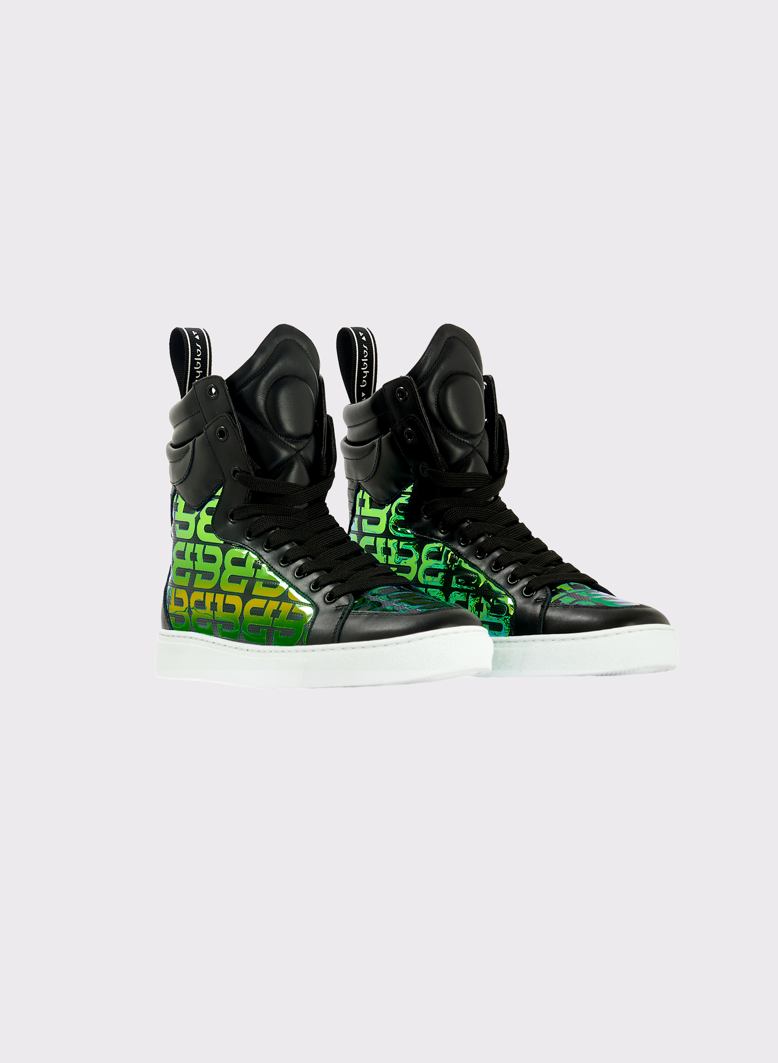 Byblos 3D Logo Iridescent Sneakers in green - front view