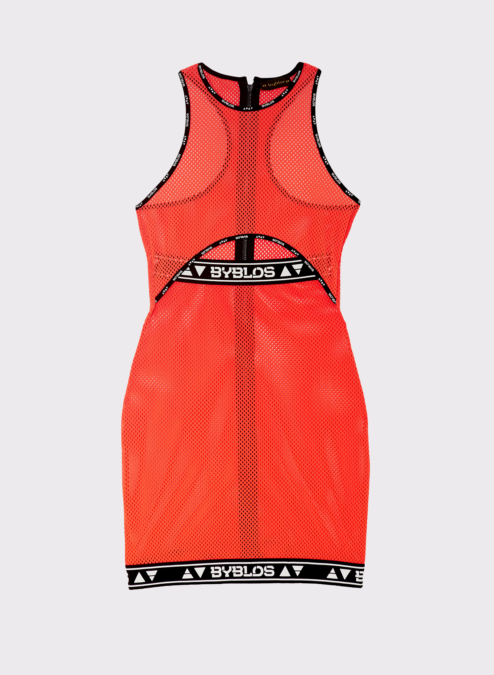 Byblos Sport Net Dress in orange - front view
