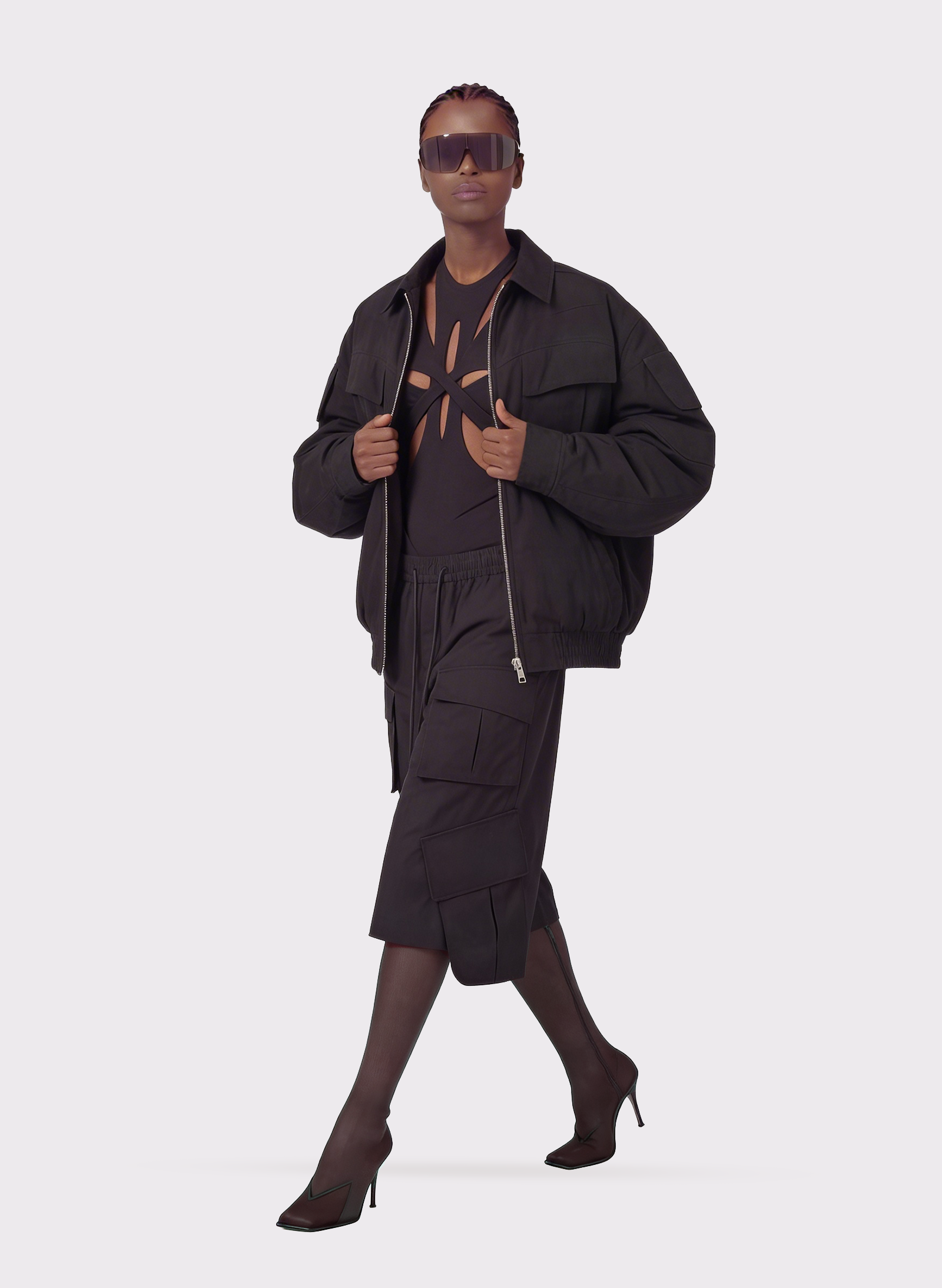 Byblos Bomber Pockets in black - back view