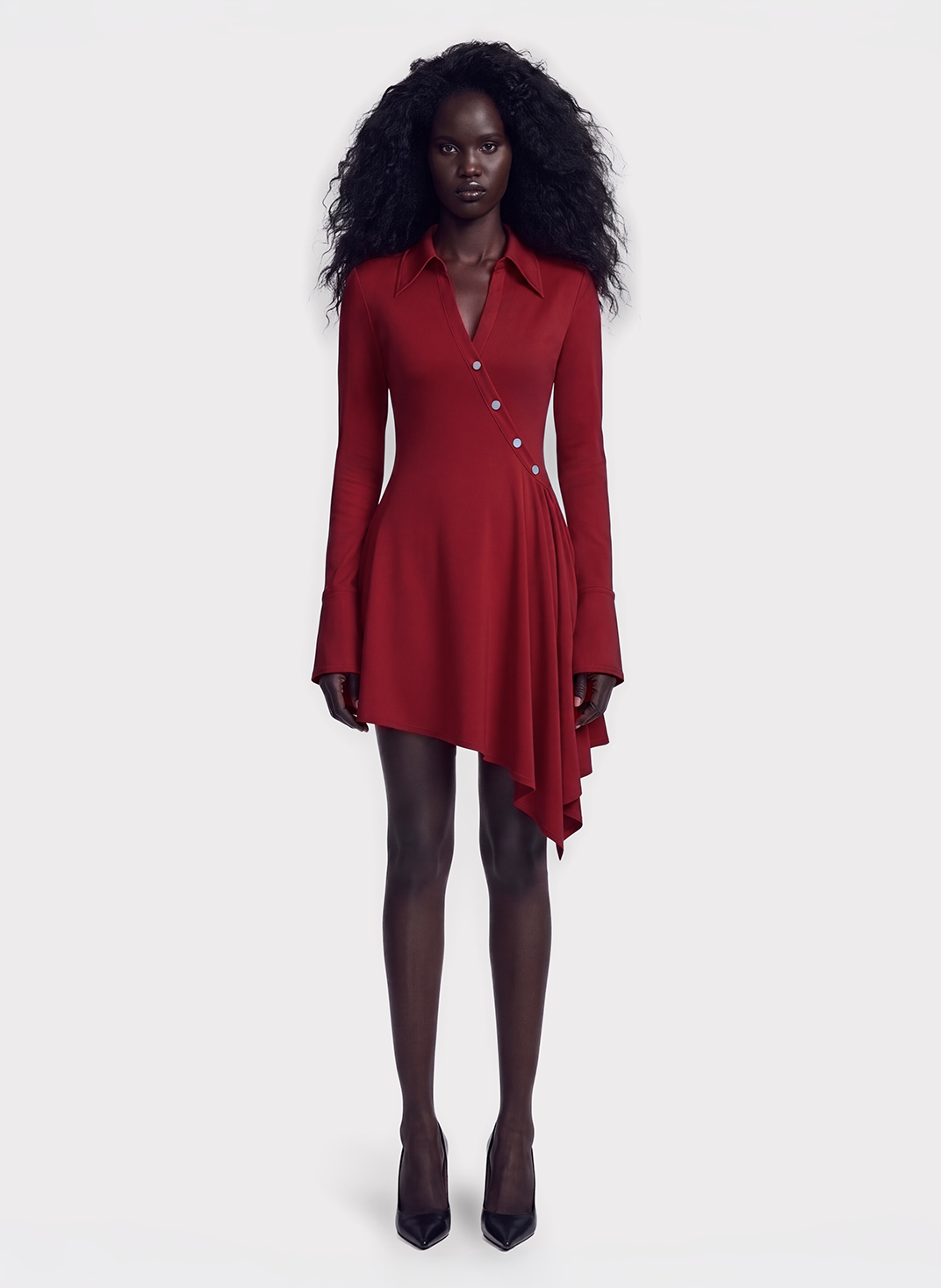 Metal Button Polo Dress
