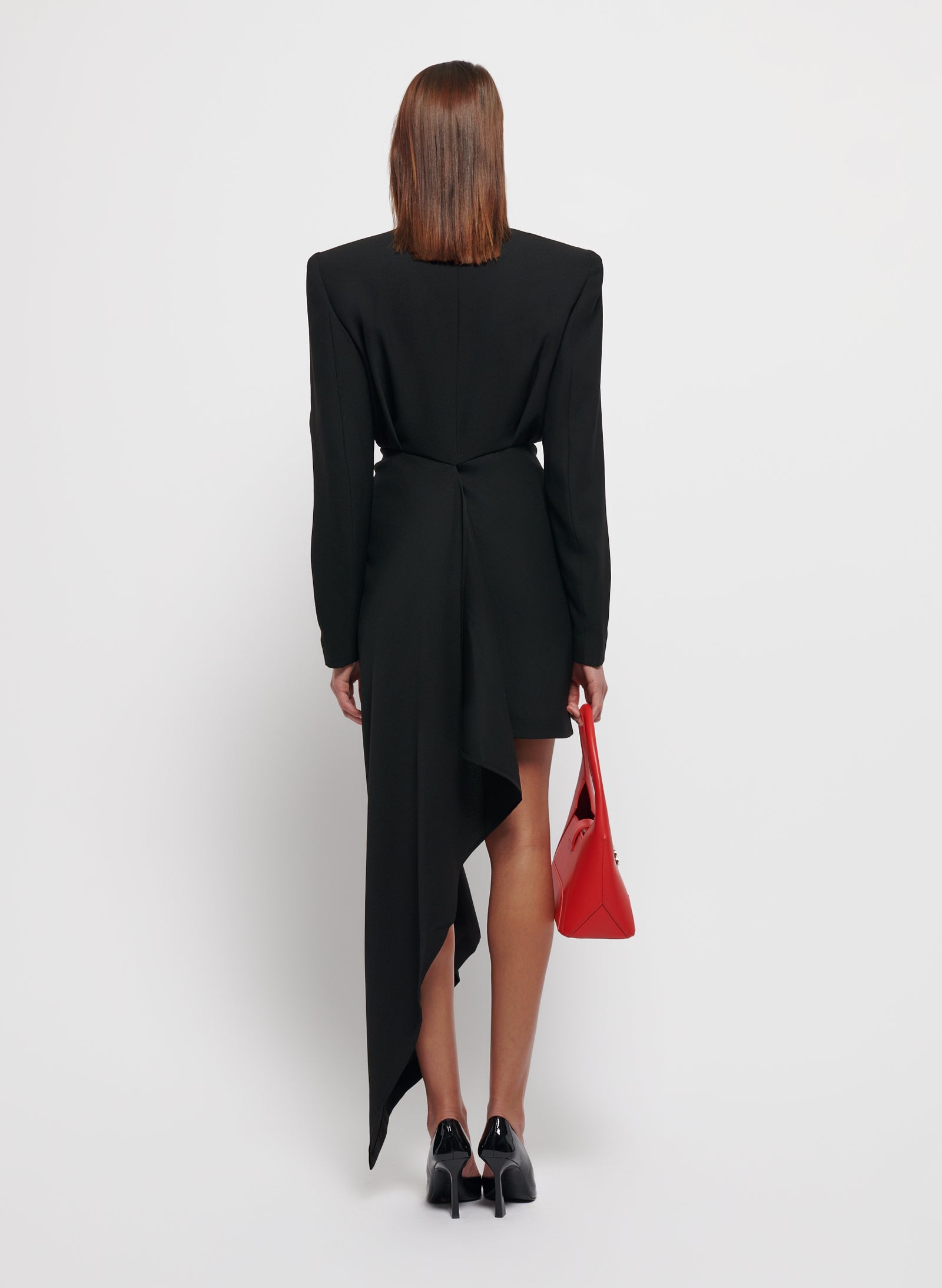 Abito blazer drappeggiato asimmetrico