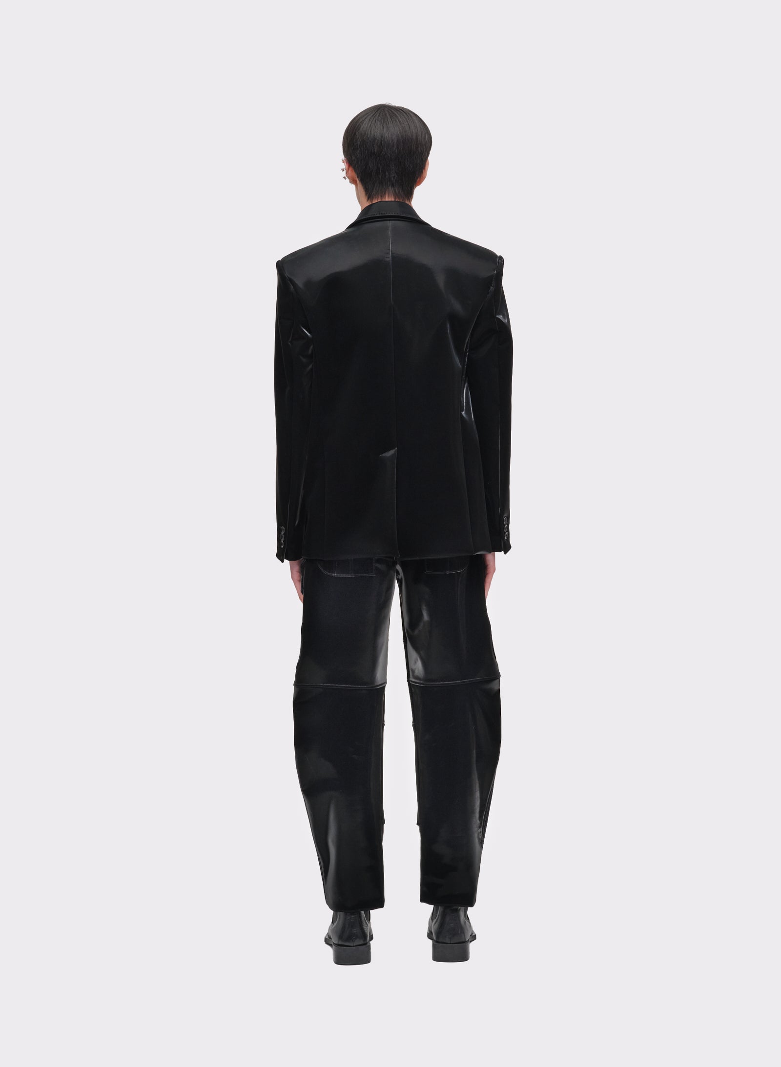 Reflective Single-Breasted Blazer