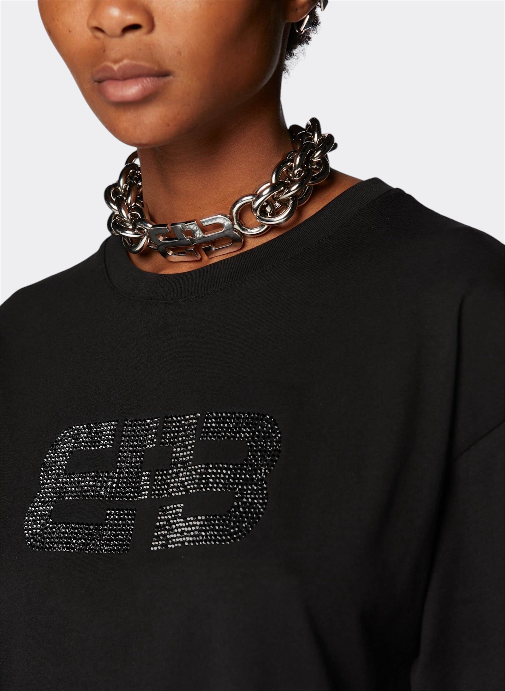 Strass Logo Crop Jumper