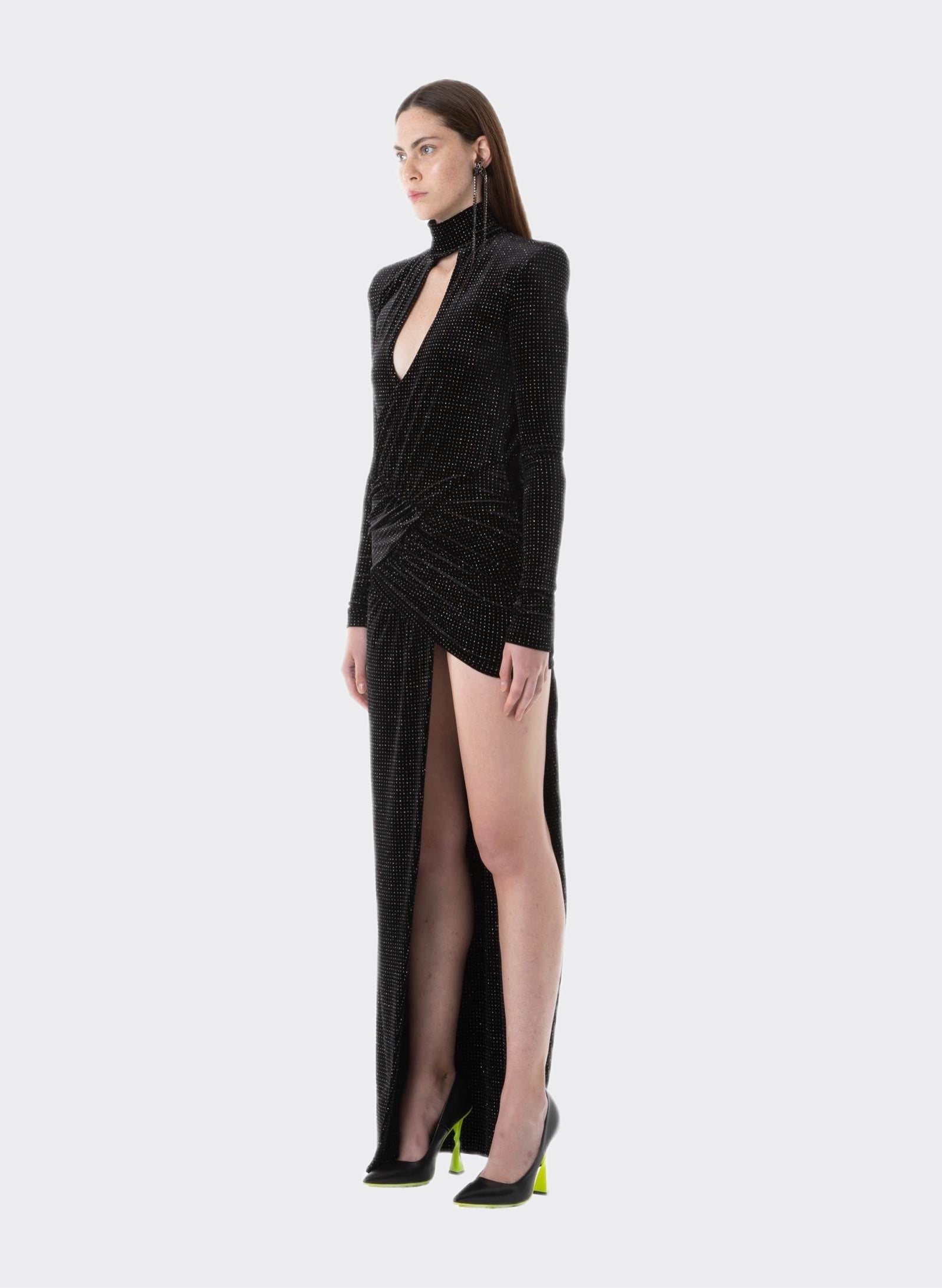 Abito in velluto lurex nero