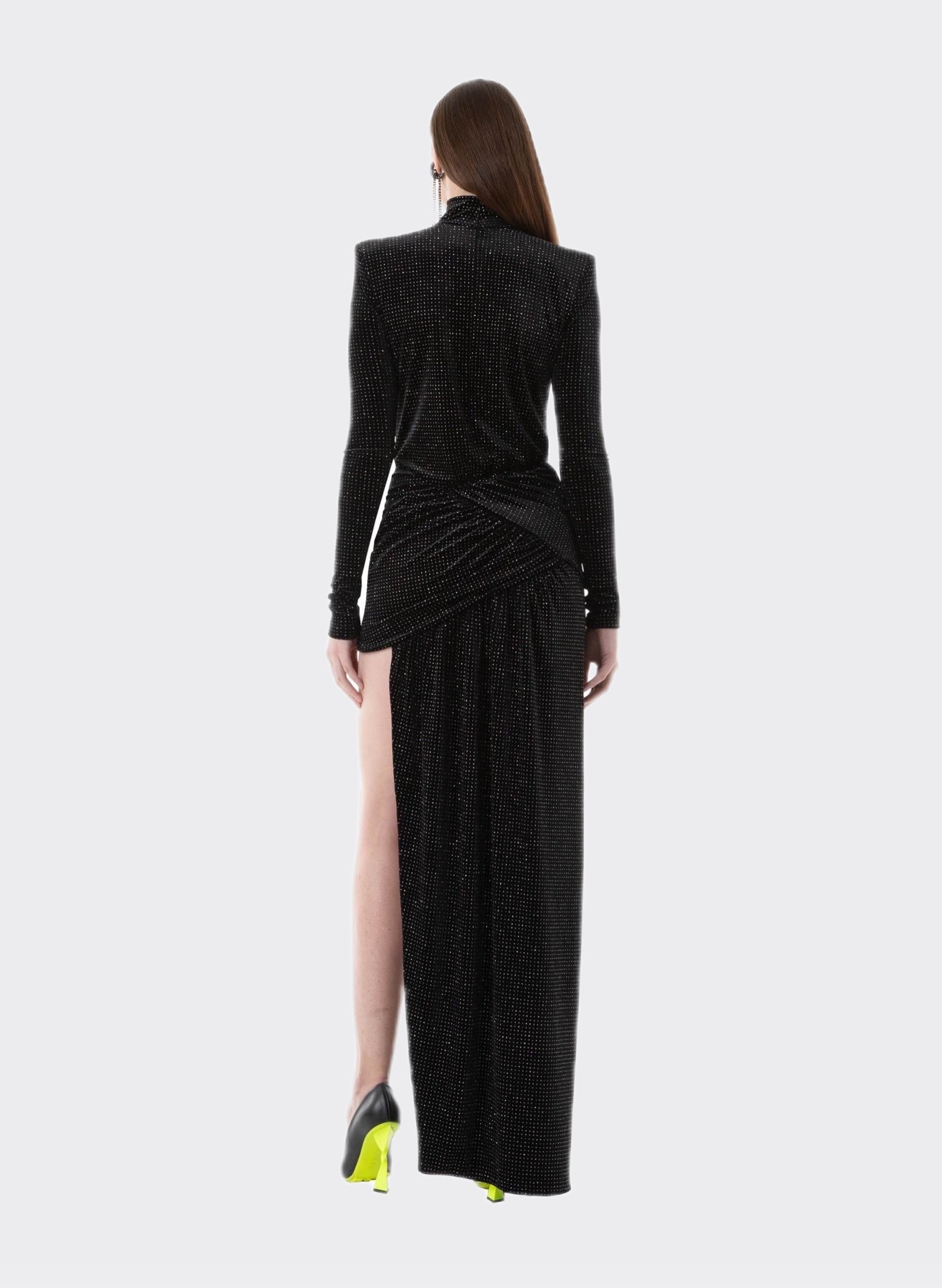 Black Lurex Velvet Dress