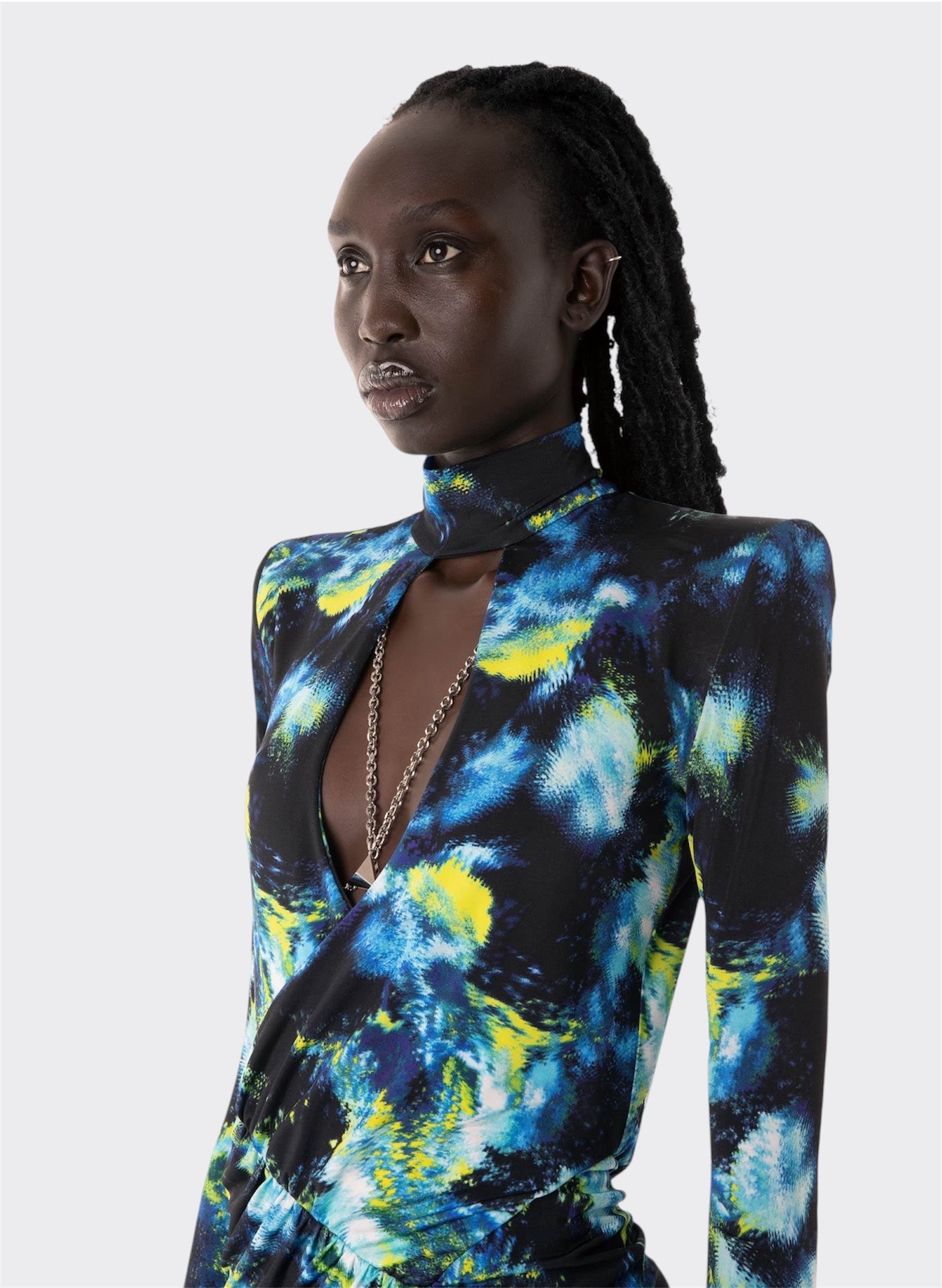 Blue/Lime Jersey Dress