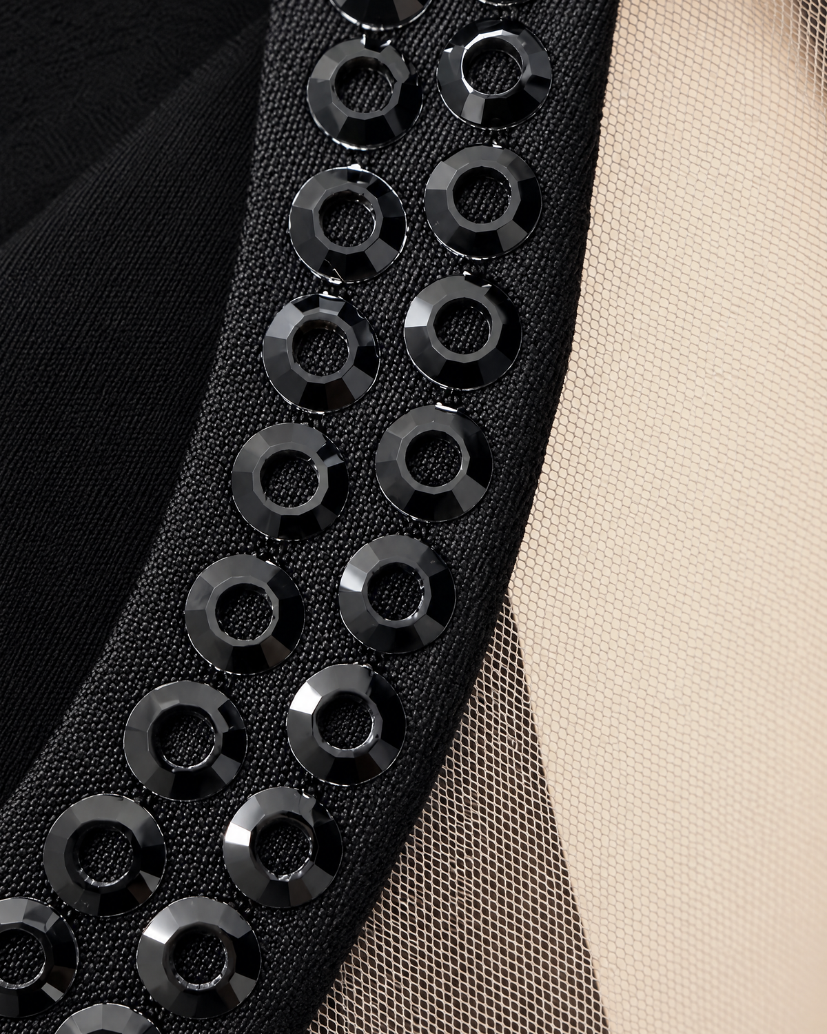 Abito Lungo con Cut-out e Strass