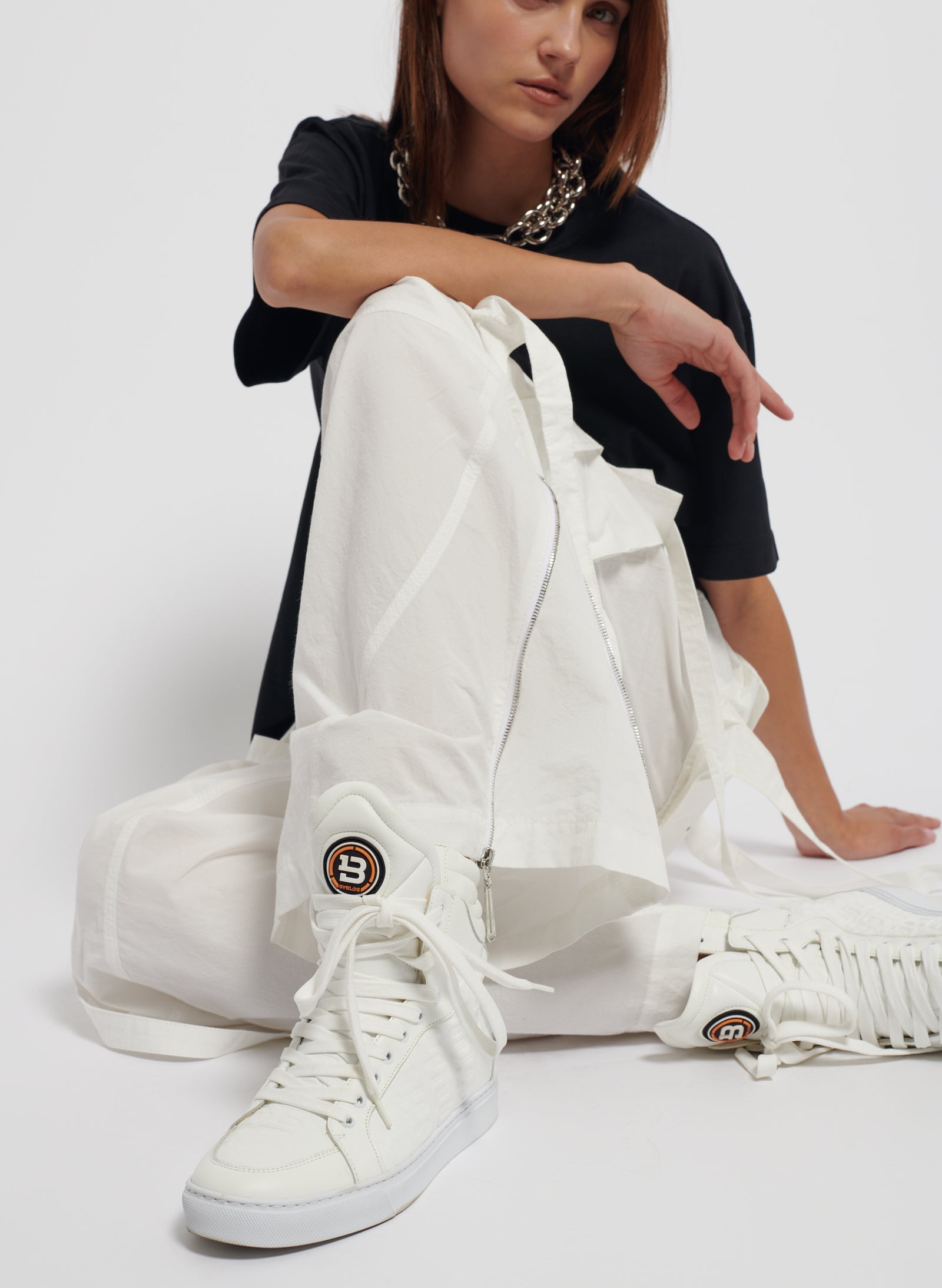 3D Logo White Sneakers Woman