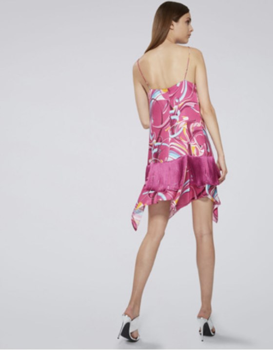 Cyber Flower Satin Mini Dress