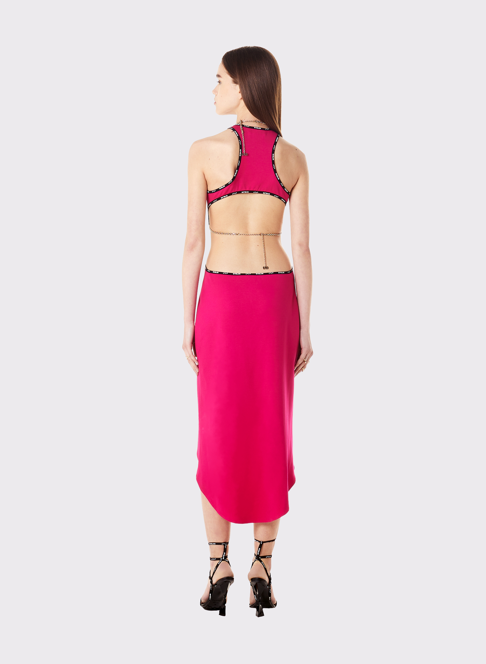 Byblos Dress Circle Cut in fuchsia - side view