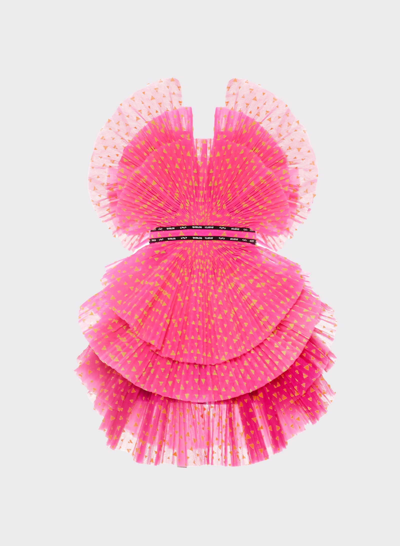 Byblos Tulle Ventagli Dress in pink/fuchsia - front view