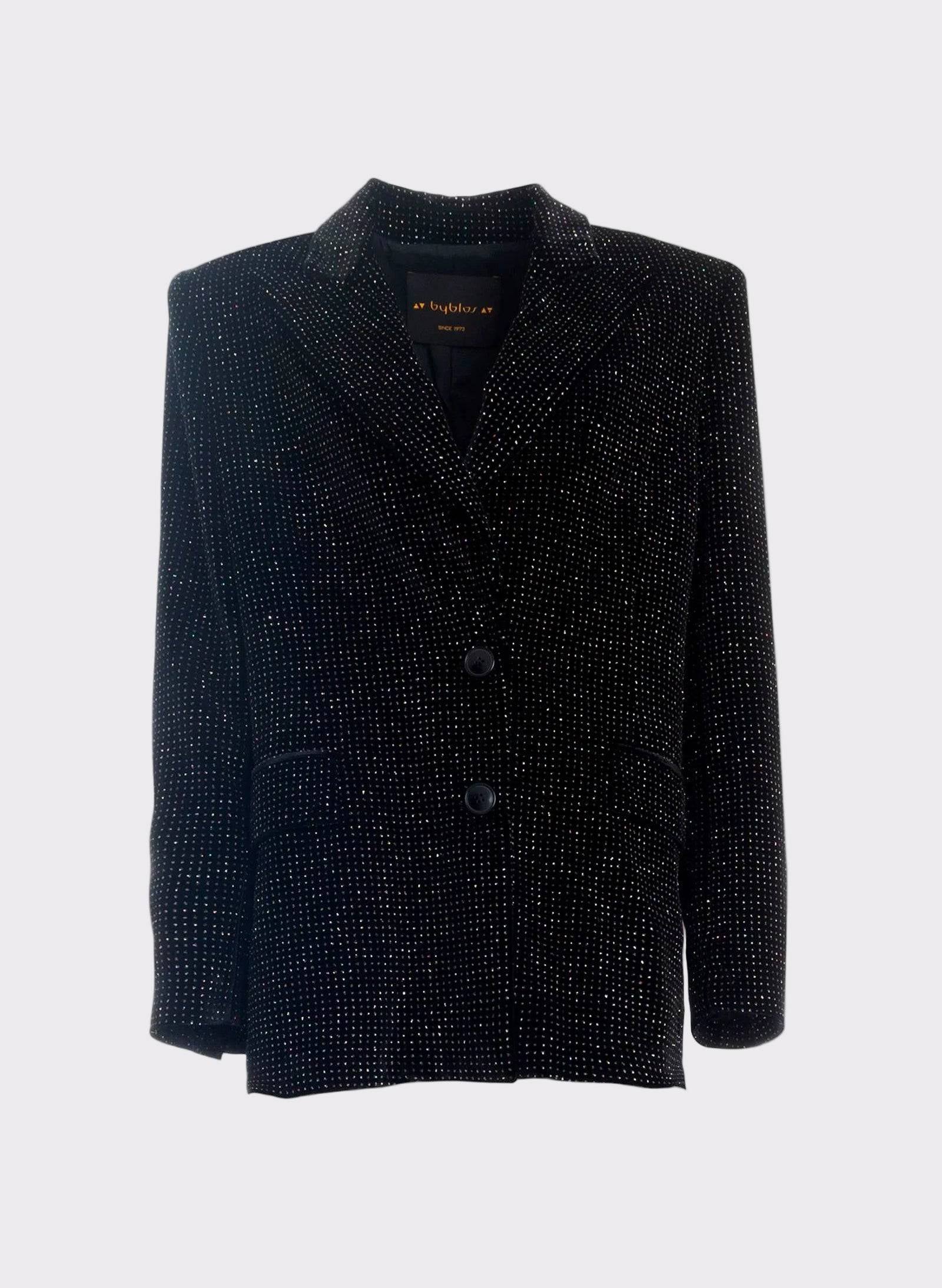 Black Sparkly Velvet Blazer