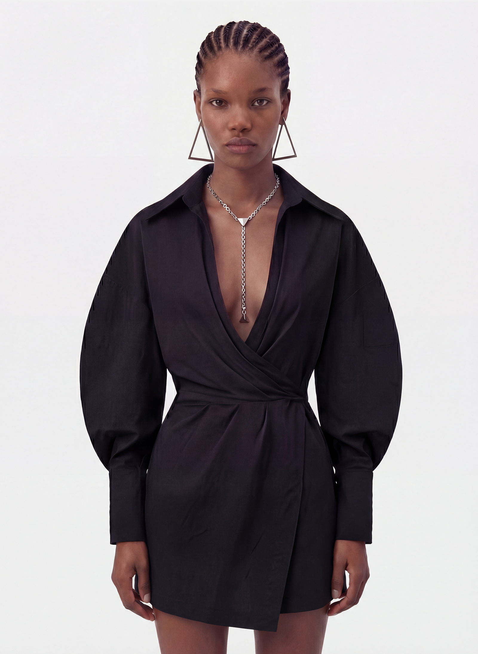 Byblos Asymmetric Chemisier in black - back view