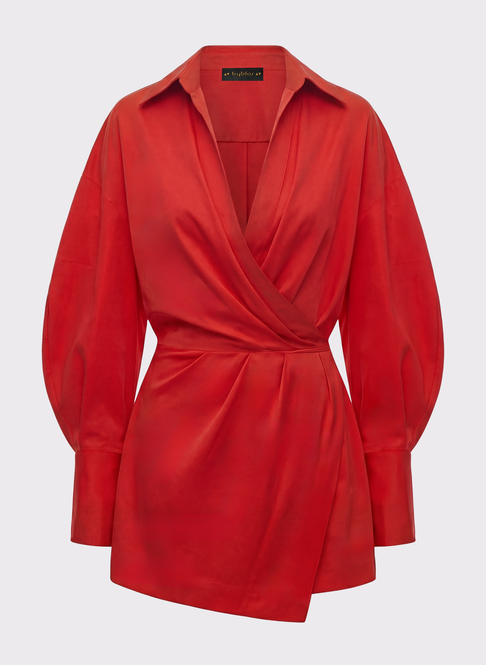 Byblos Asymmetric Chemisier in red - back view