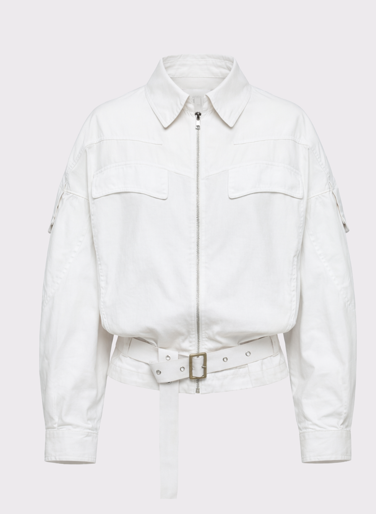 Byblos Bomber Pockets in white - front view