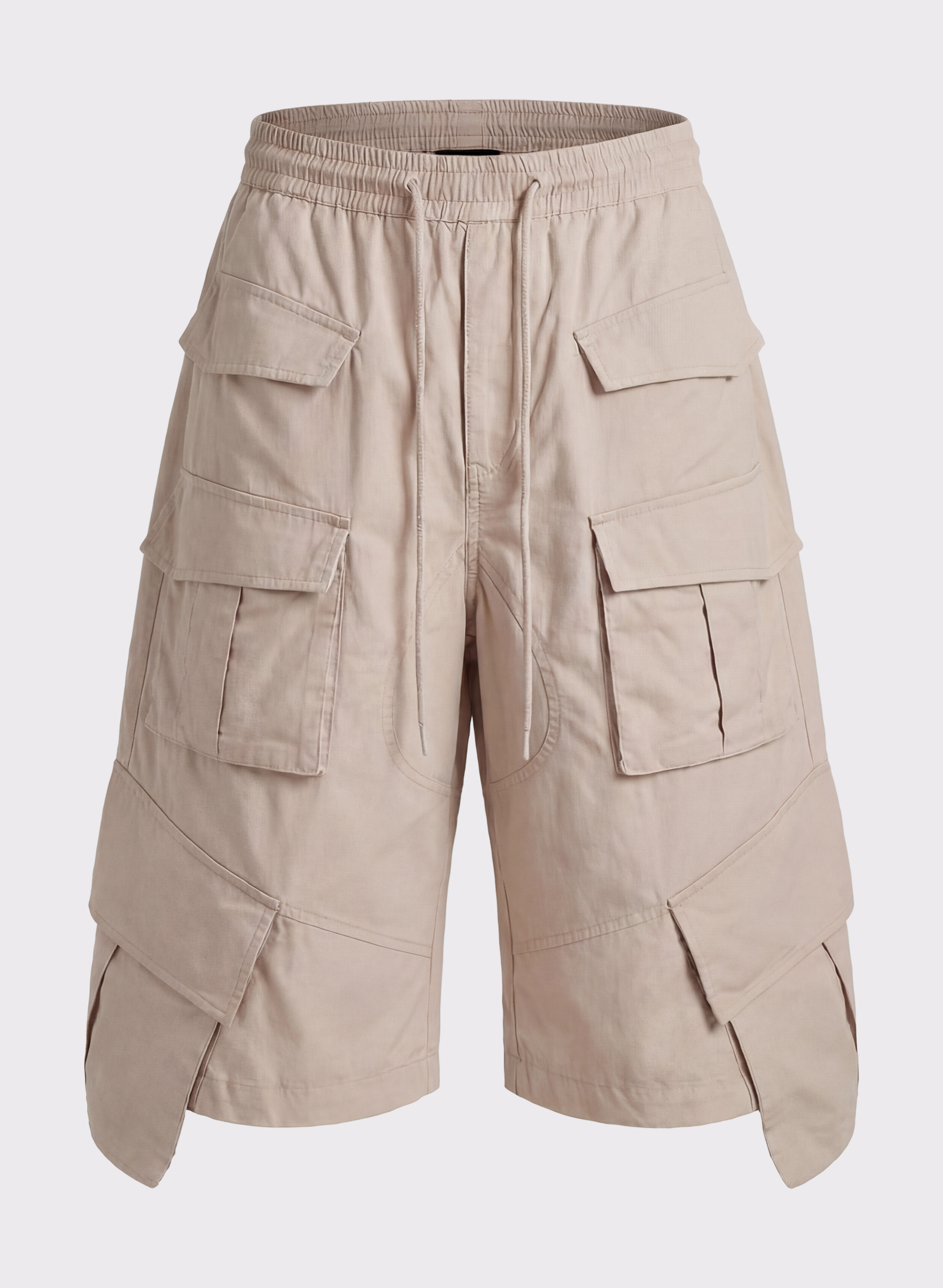 Byblos Unisex Cargo Shorts in putty - front view