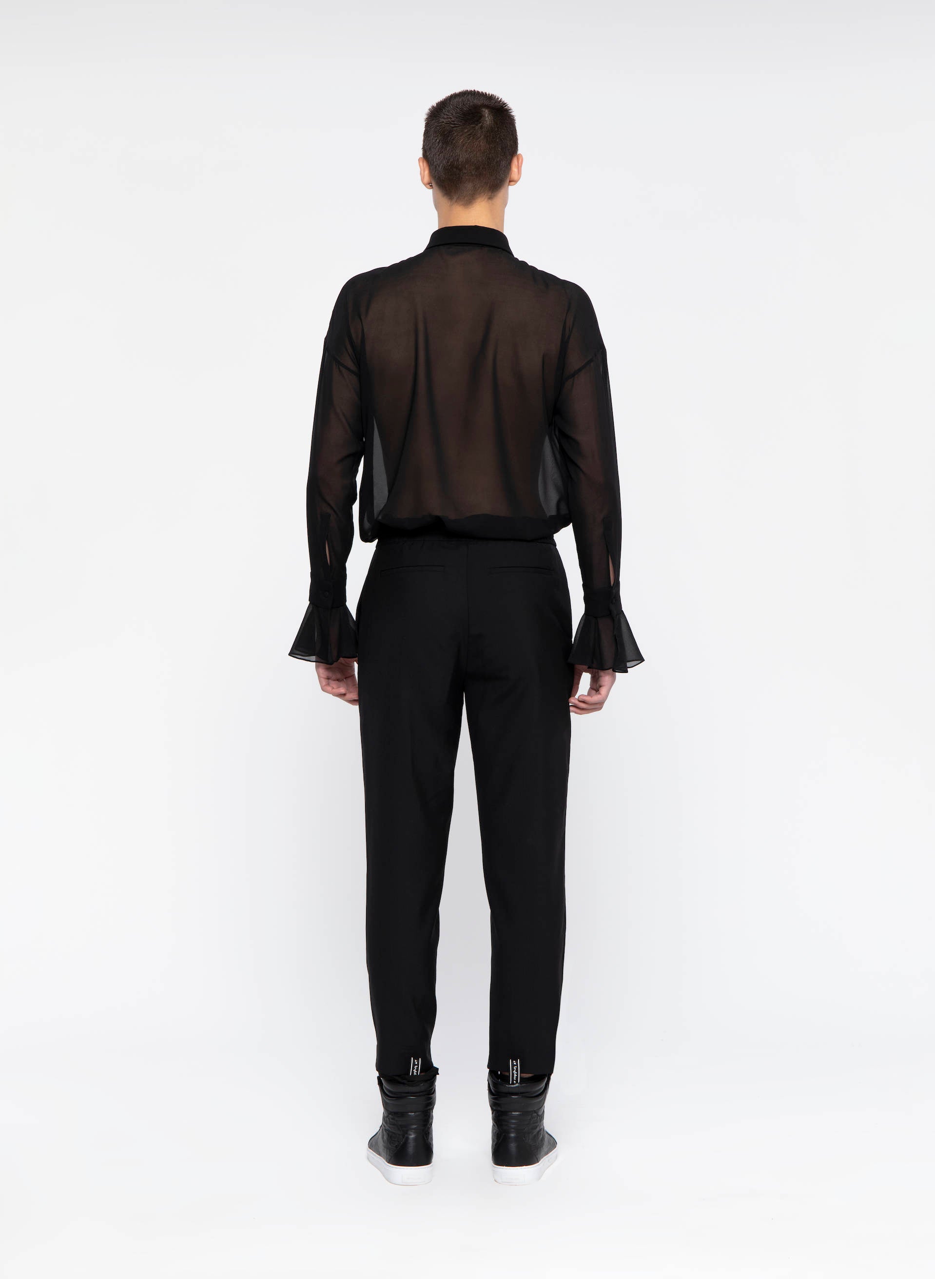 Black Silk Chiffon Shirt