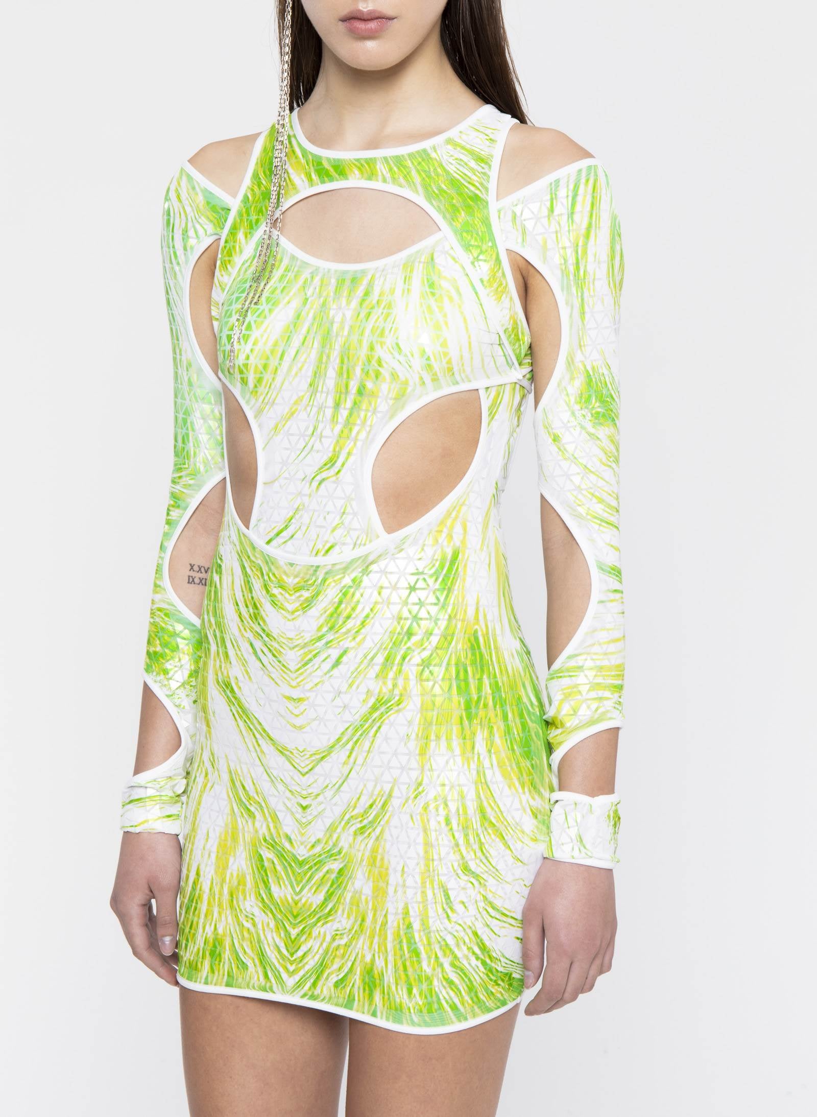 METAL TRIANGLES MINI DRESS