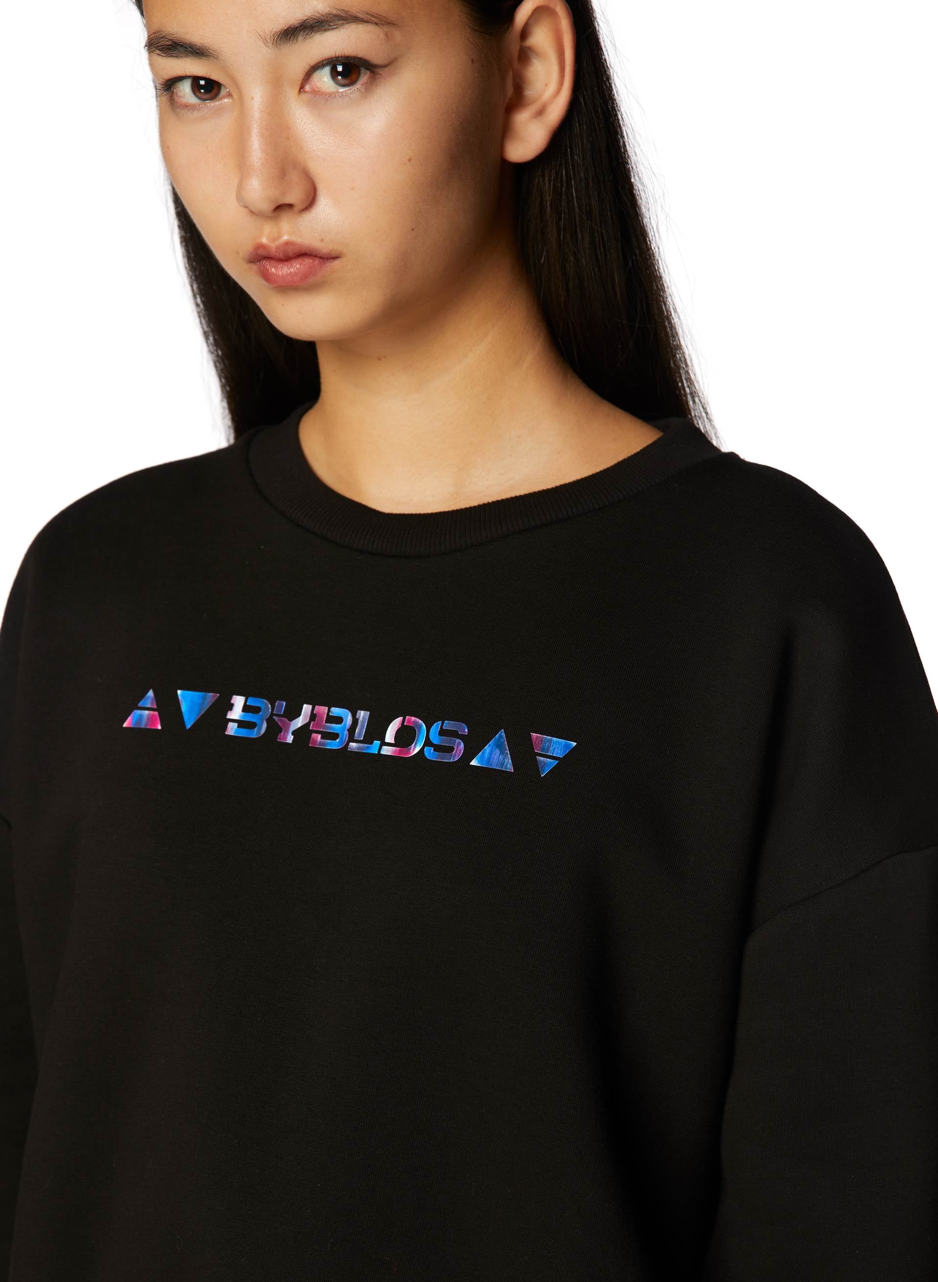 IRIDESCENT LOGO CROP JUMPER