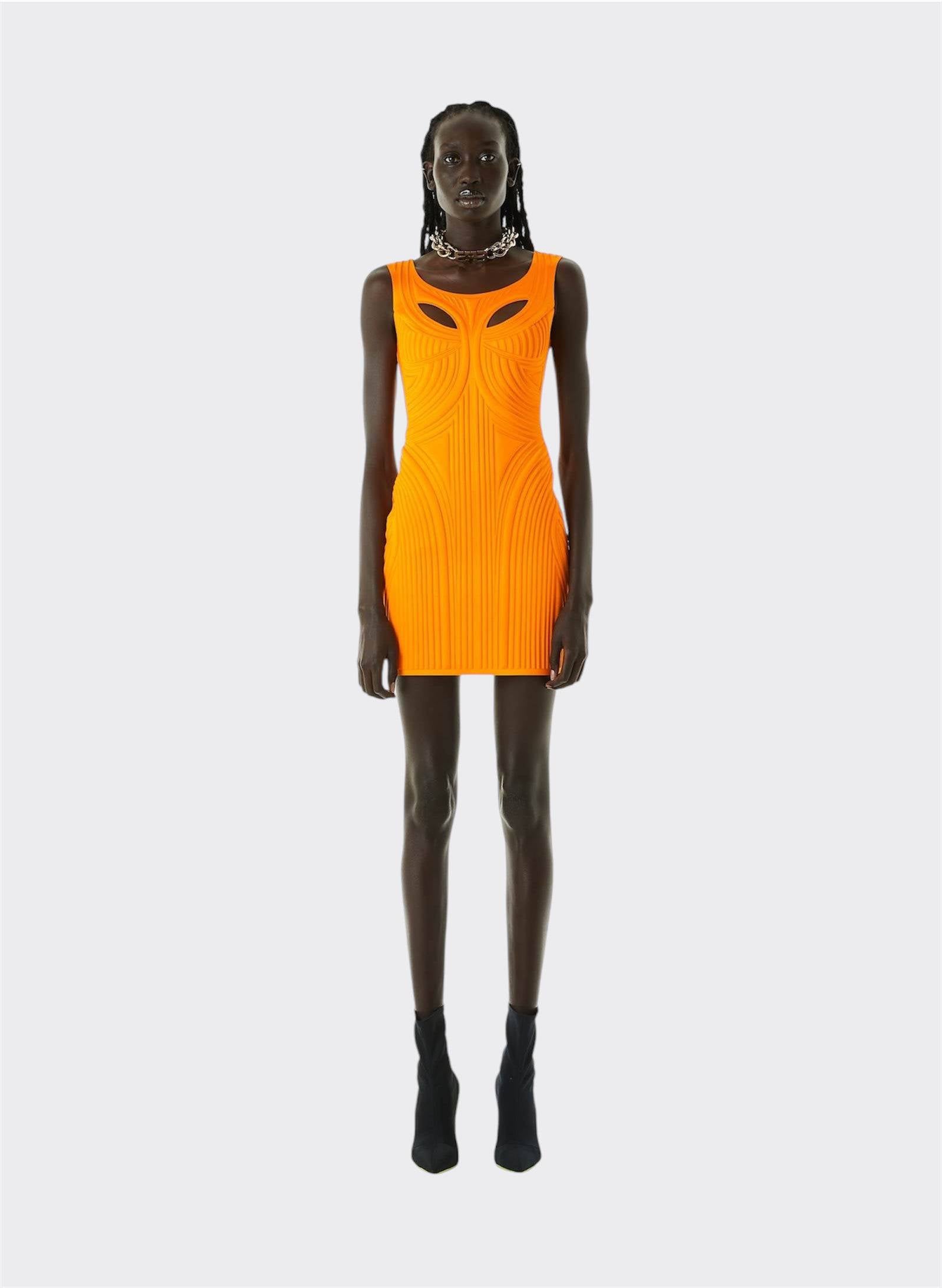 Orange Thermo Impressed Dress