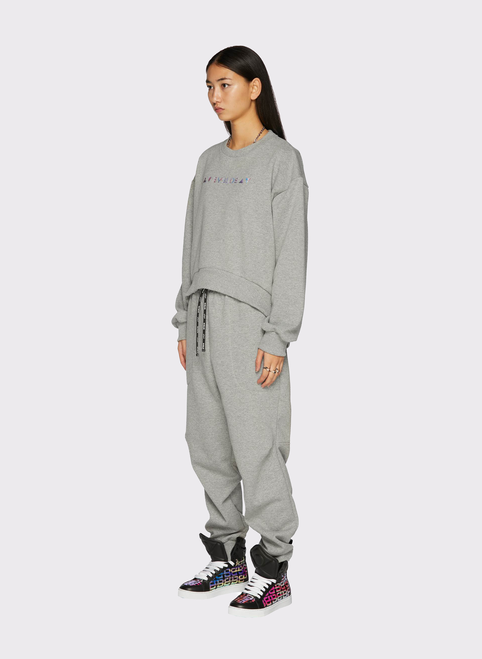Byblos Triangles Jogger in melange gray - side view