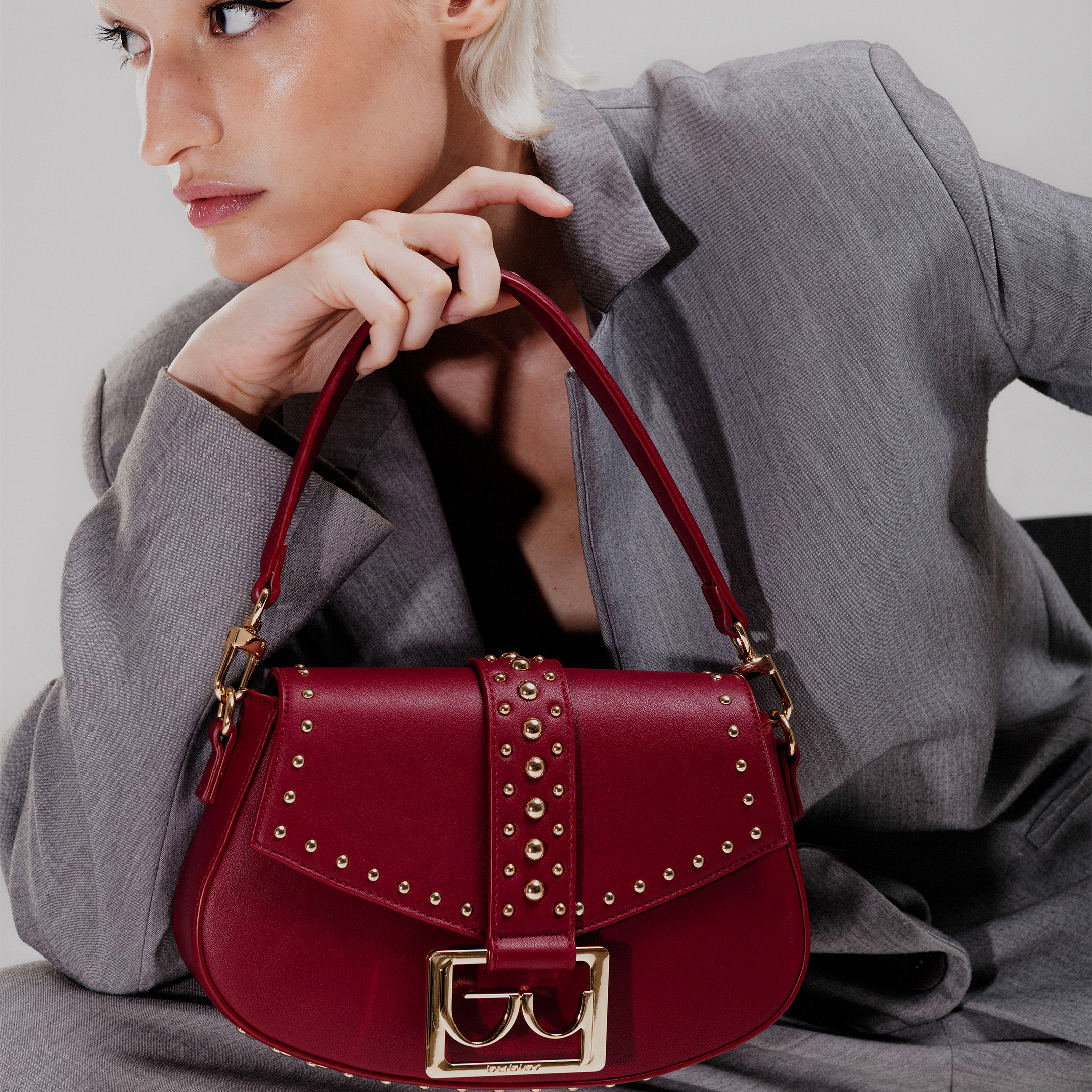 Isabella Saddle Bag - Dark Red - By Byblos