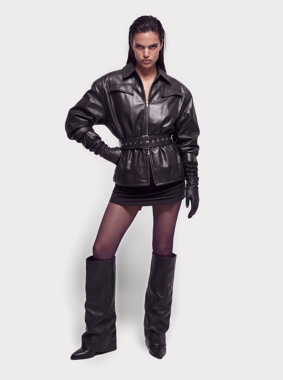 Belted Blouson Jacket