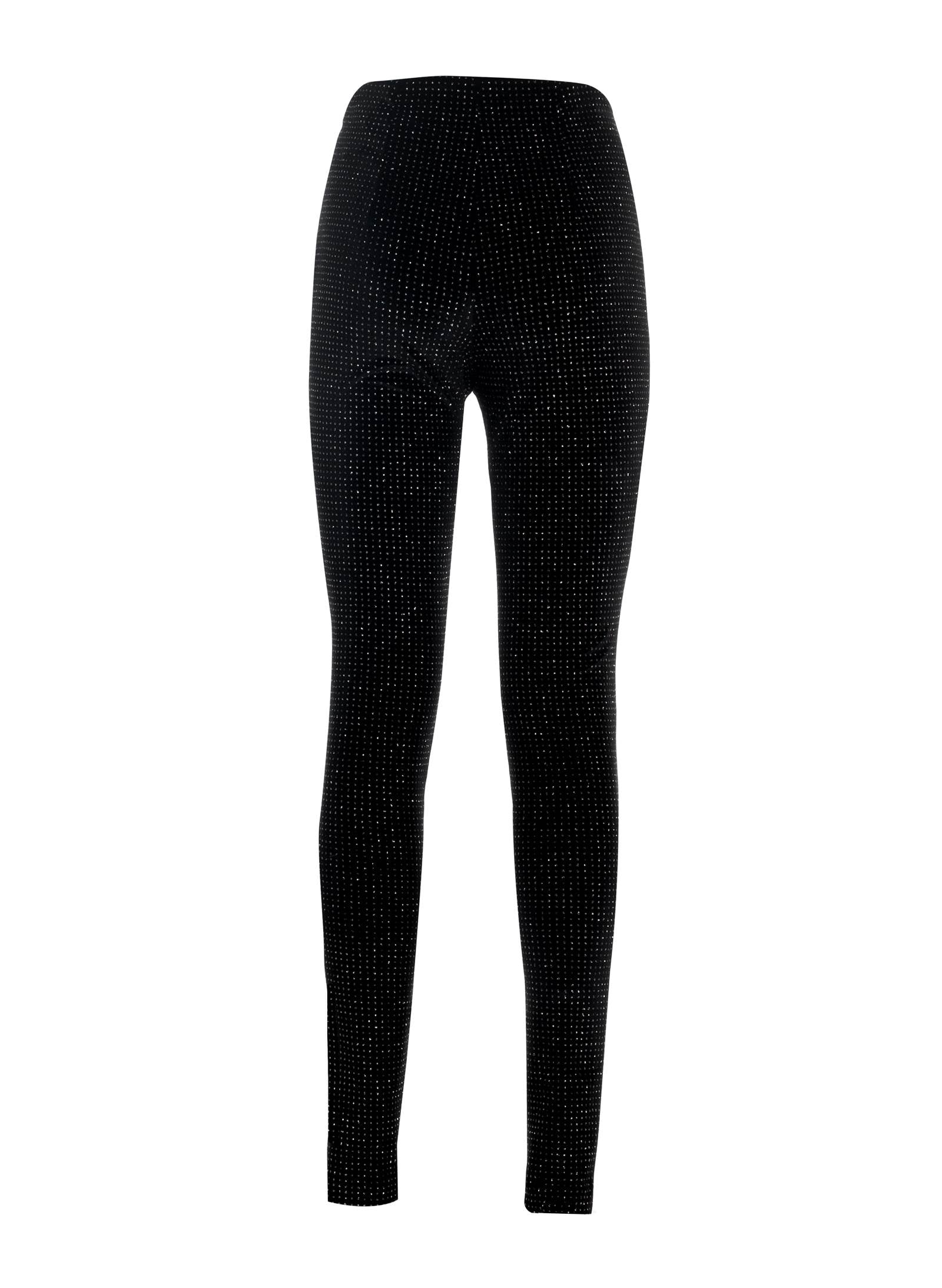 Leggins in velluto nero scintillante