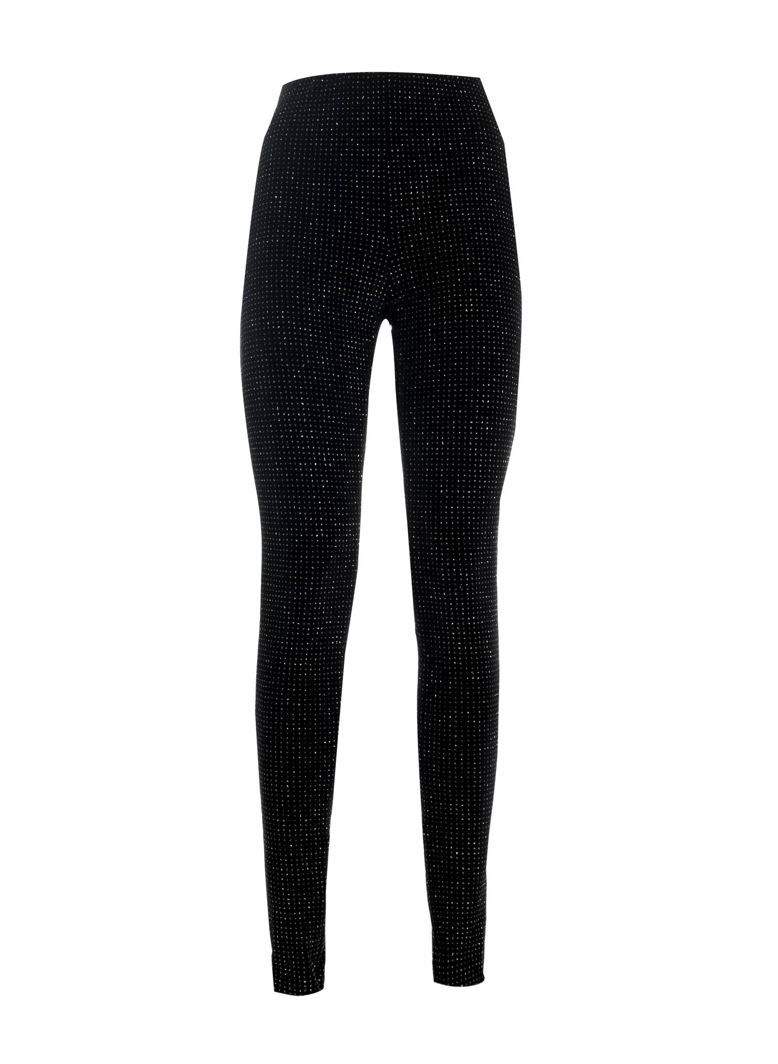 Leggins in velluto nero scintillante