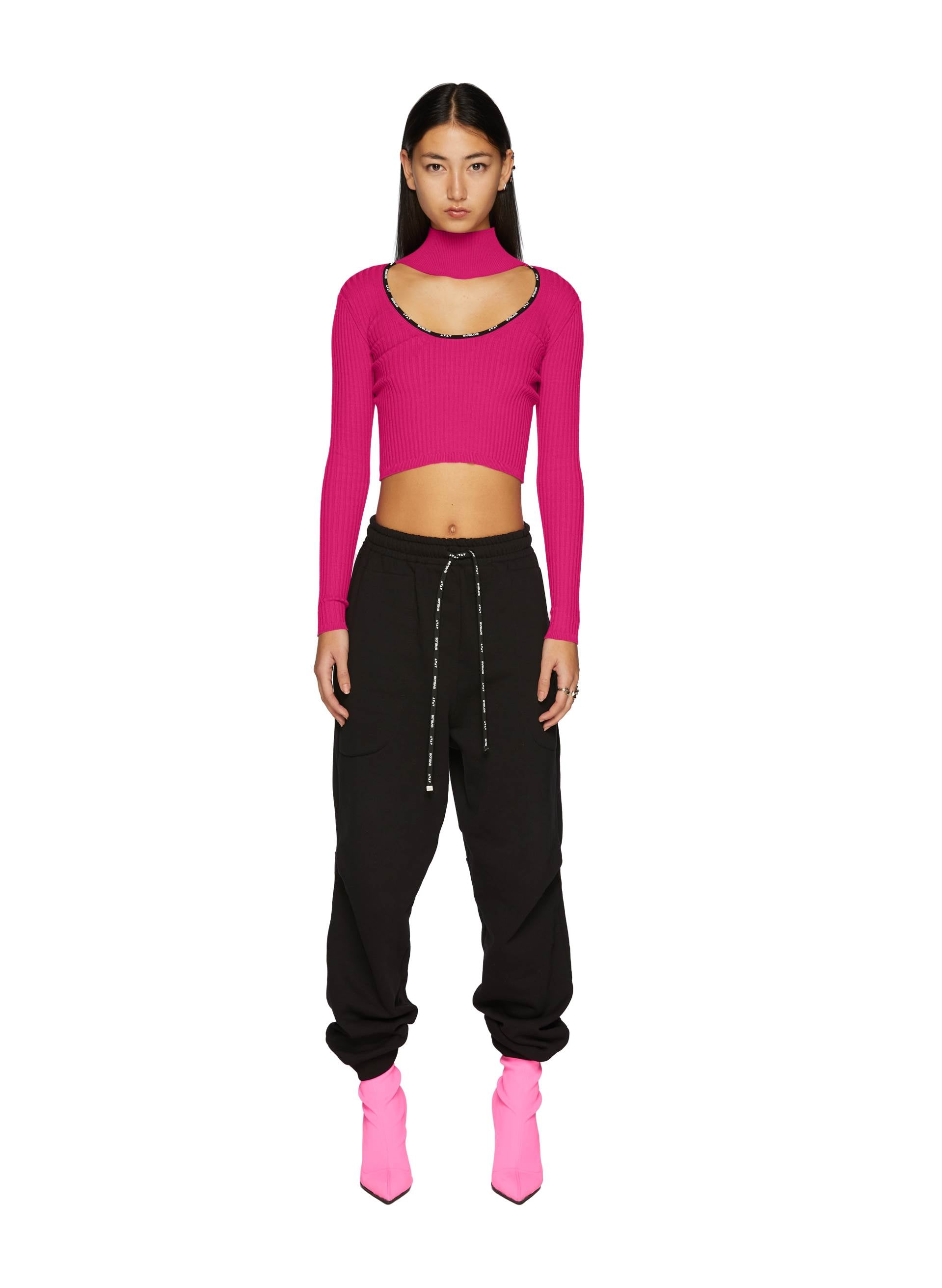 Crop Top in Maglia con Logo